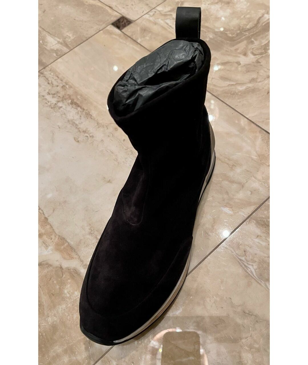 DUNHILL Черные замшевые высокие кроссовки / кеды, фото 2