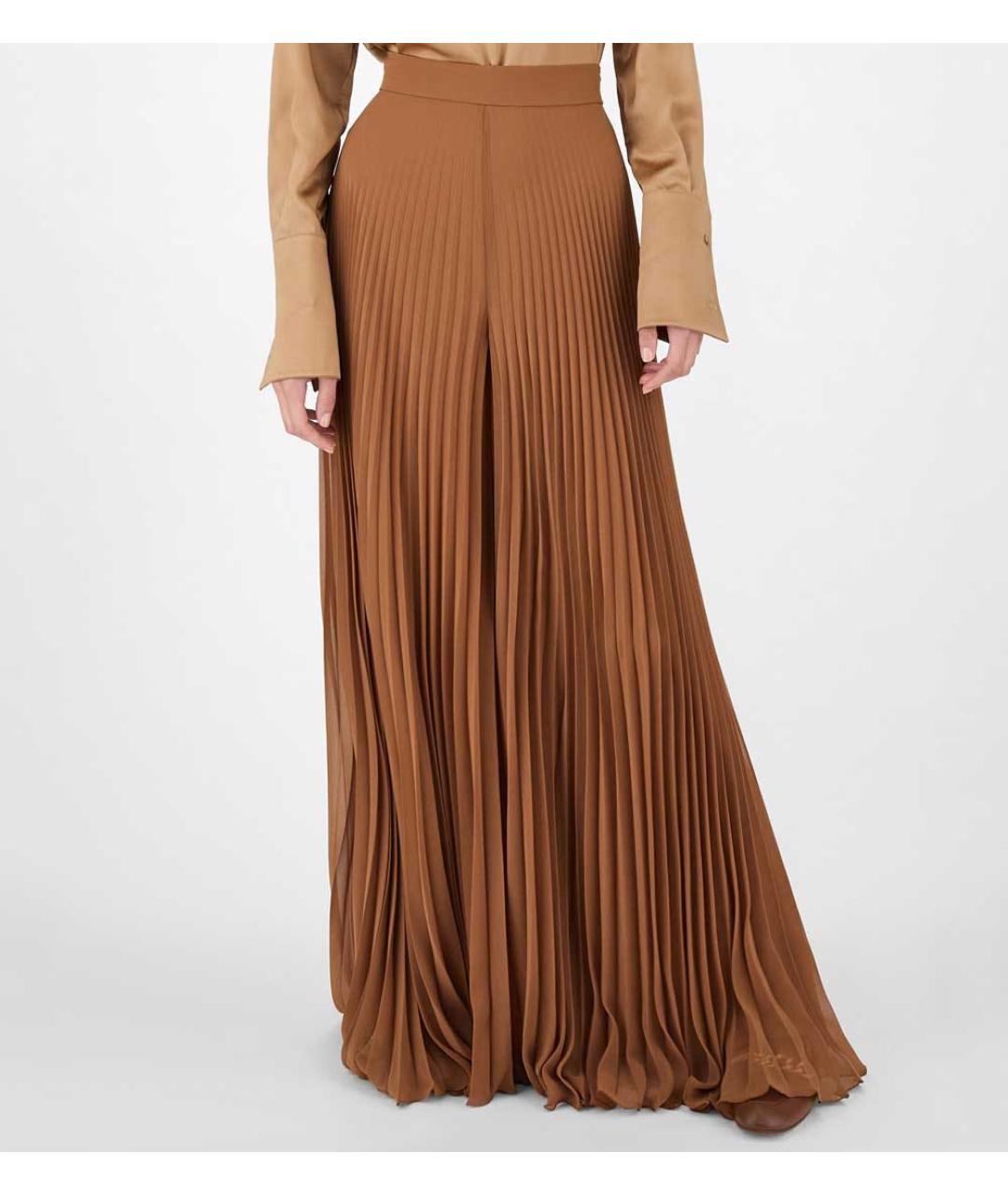 MAX MARA Коричневые ацетатные брюки широкие, фото 5