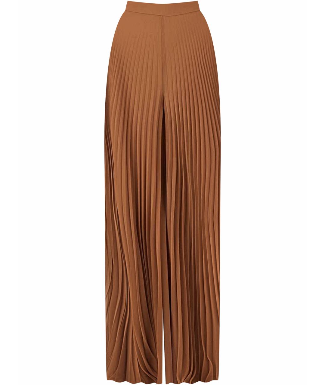 MAX MARA Коричневые ацетатные брюки широкие, фото 1