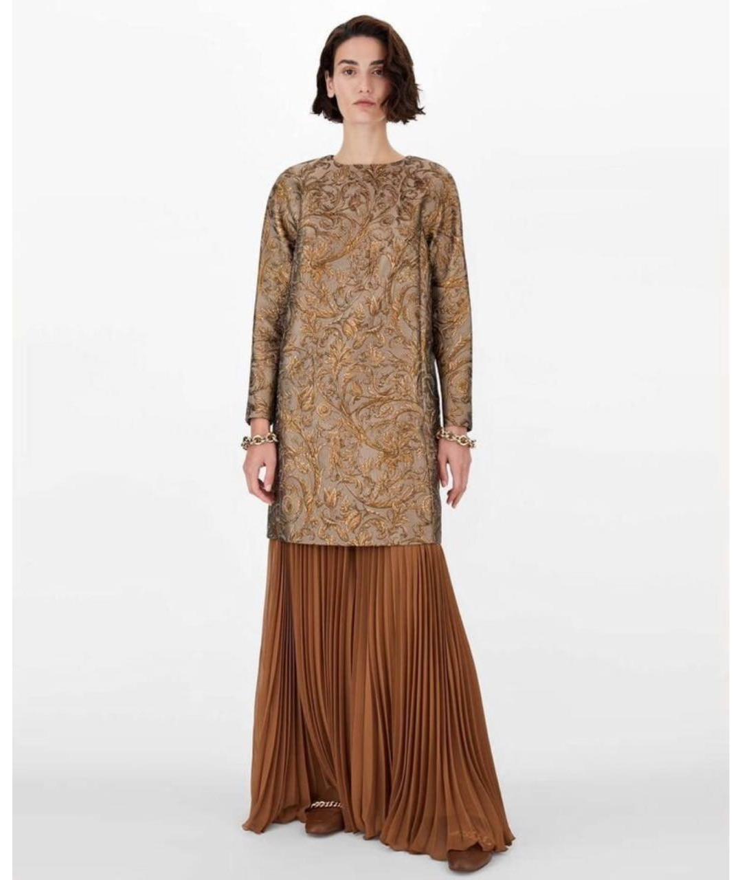 MAX MARA Коричневые ацетатные брюки широкие, фото 4