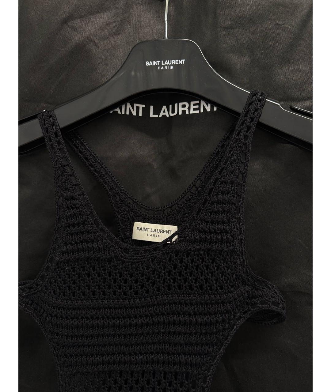 SAINT LAURENT Черное хлопковое платье, фото 4
