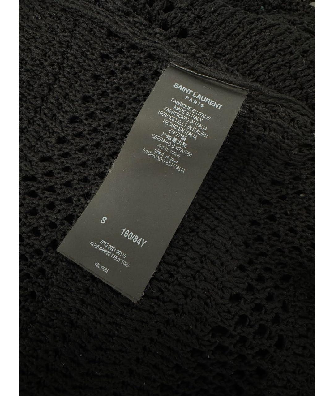 SAINT LAURENT Черное хлопковое платье, фото 3