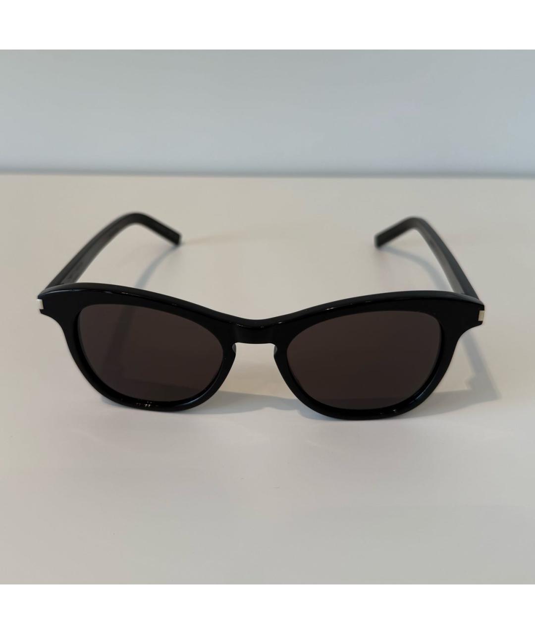 SAINT LAURENT Черные пластиковые солнцезащитные очки, фото 2