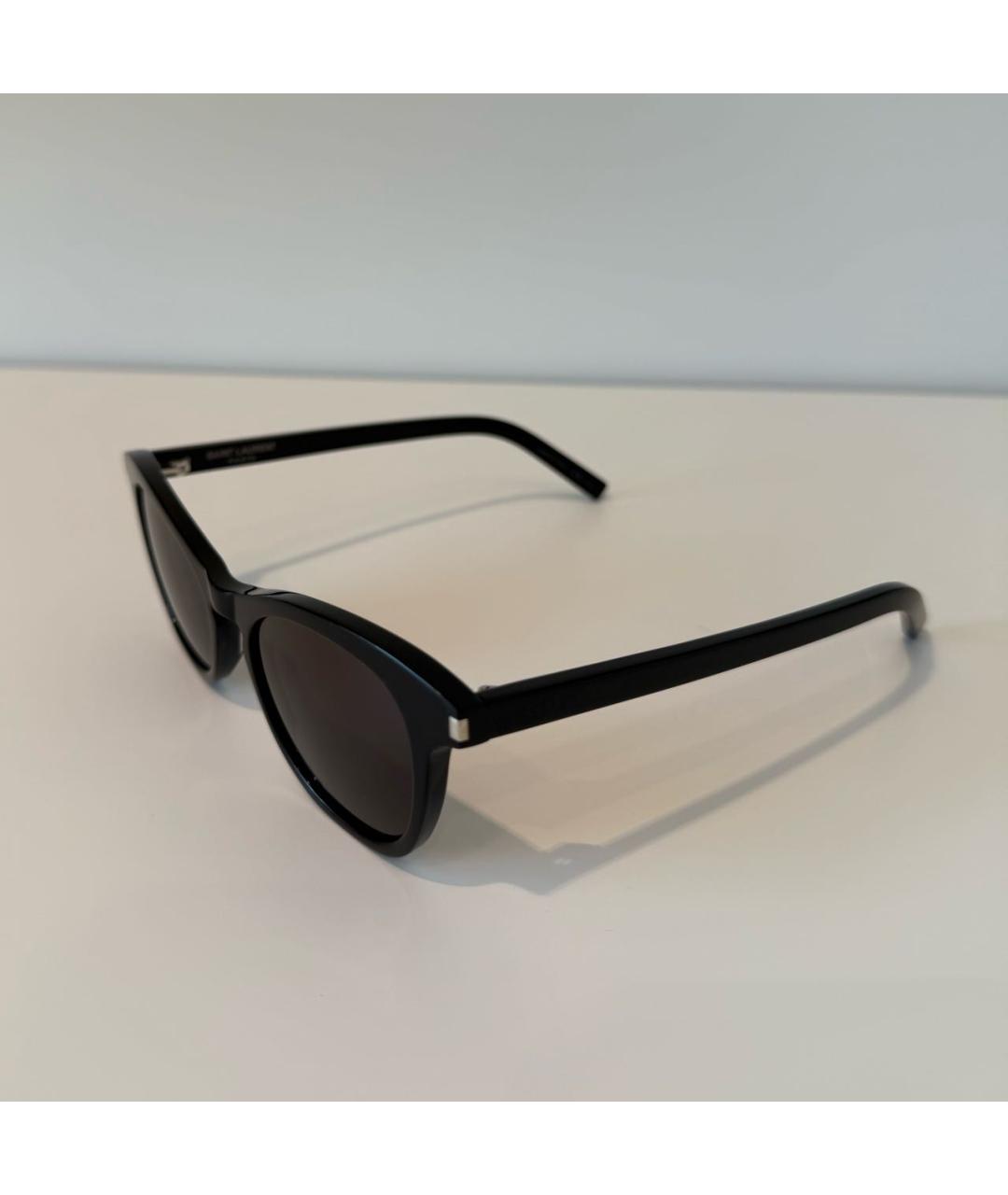 SAINT LAURENT Черные пластиковые солнцезащитные очки, фото 3