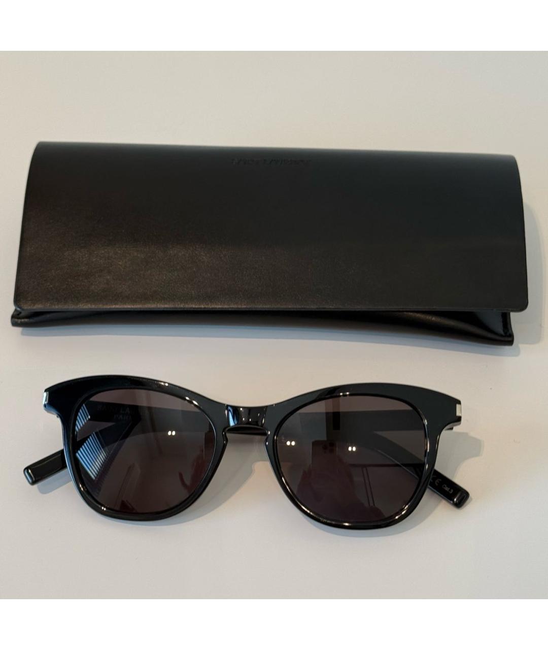 SAINT LAURENT Черные пластиковые солнцезащитные очки, фото 4