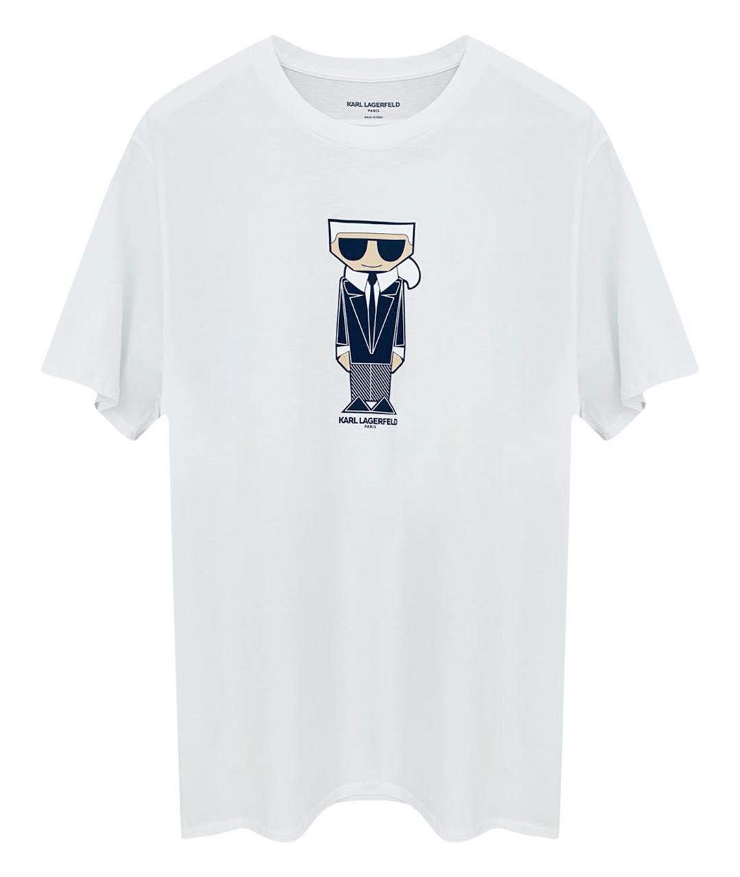 KARL LAGERFELD Белая хлопковая футболка, фото 1