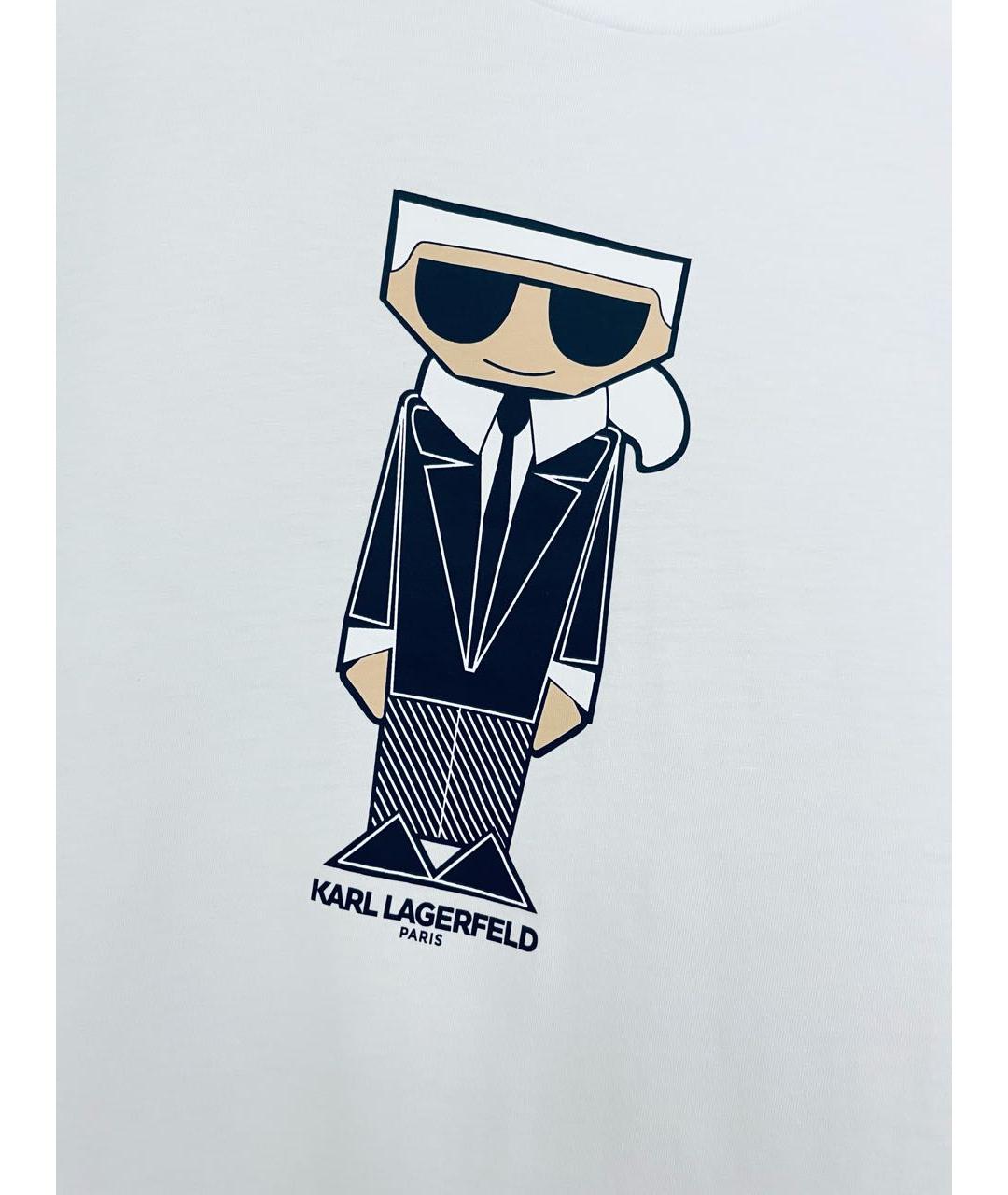 KARL LAGERFELD Белая хлопковая футболка, фото 2