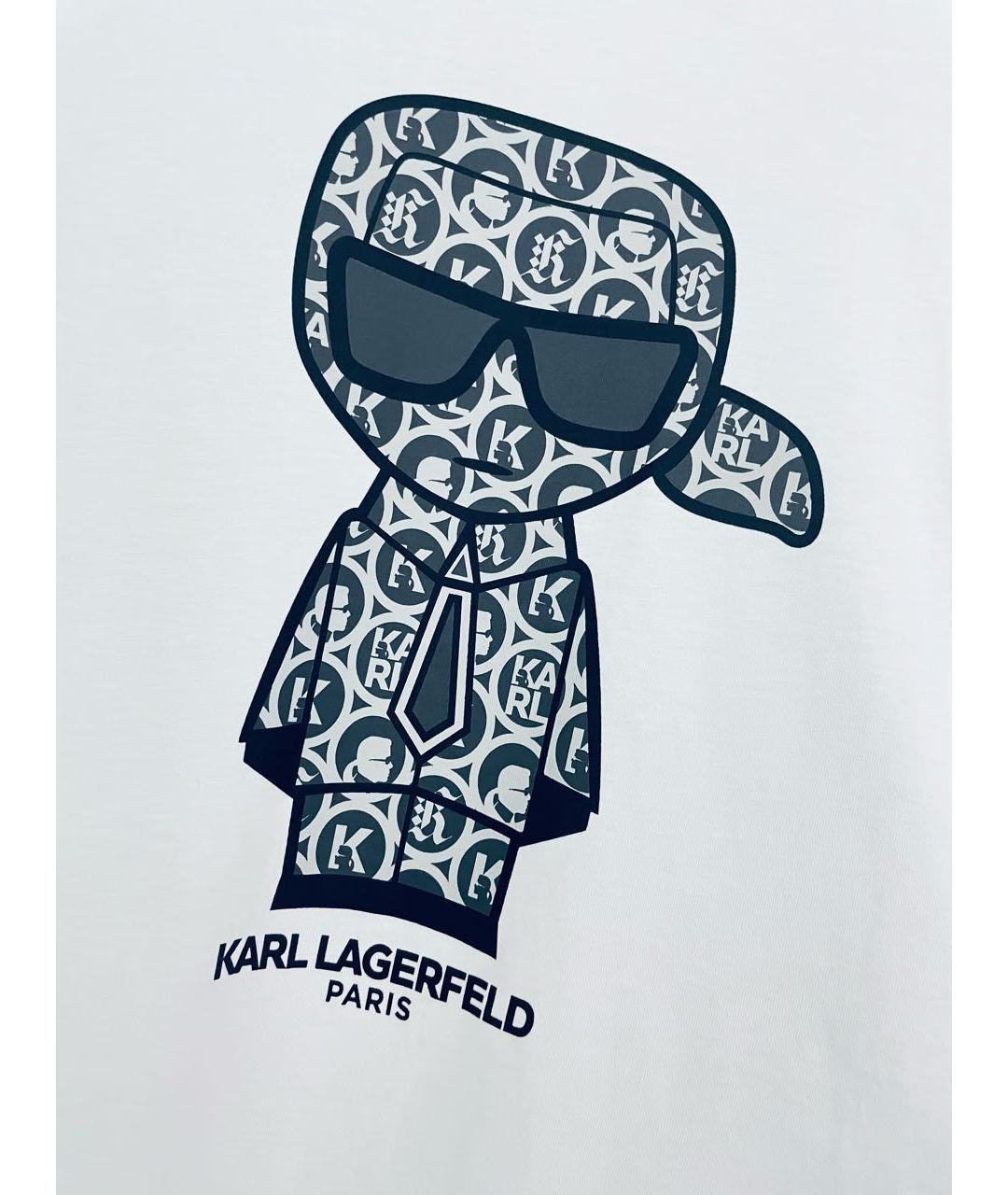 KARL LAGERFELD Белая хлопковая футболка, фото 2