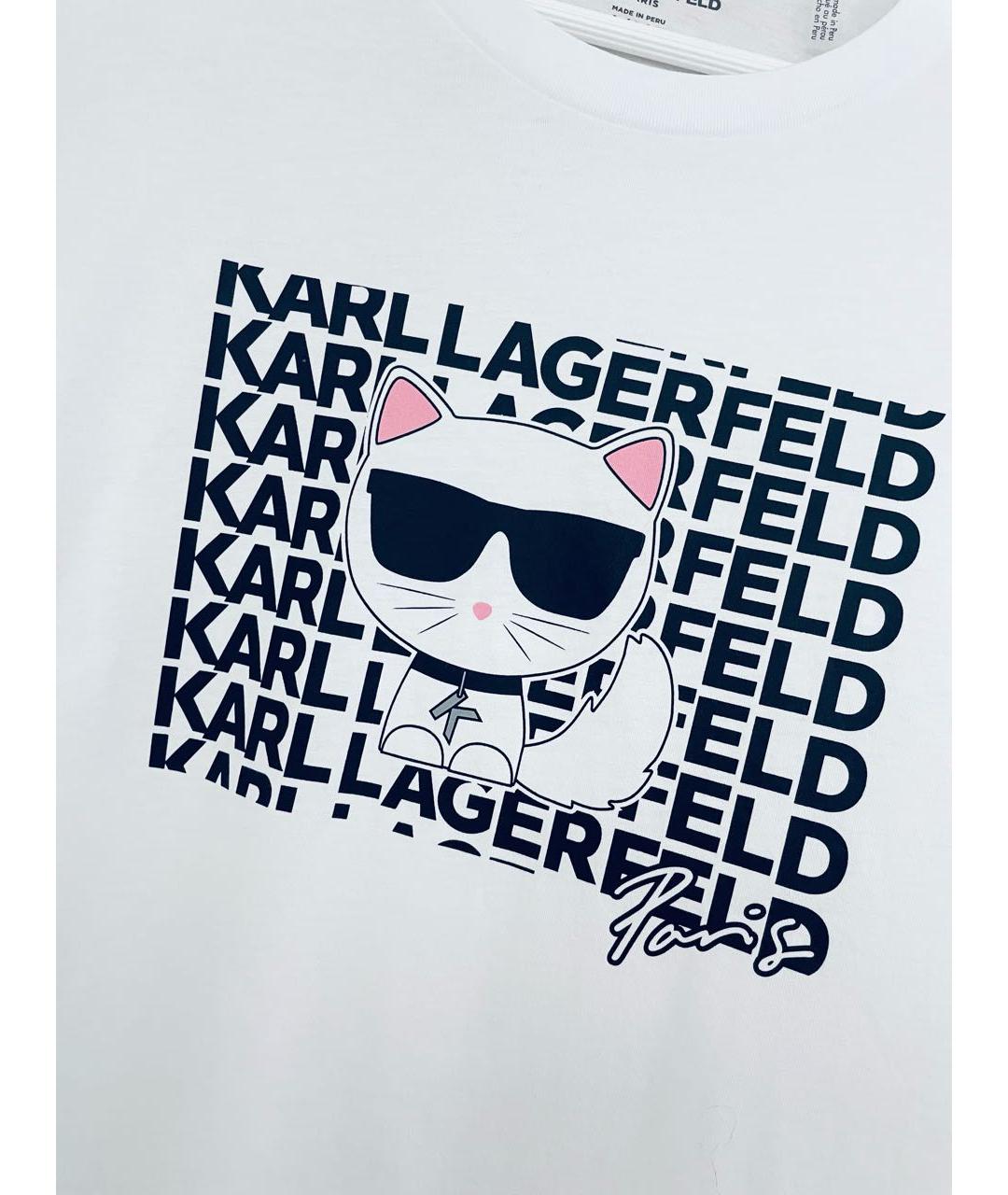 KARL LAGERFELD Белая хлопковая футболка, фото 3