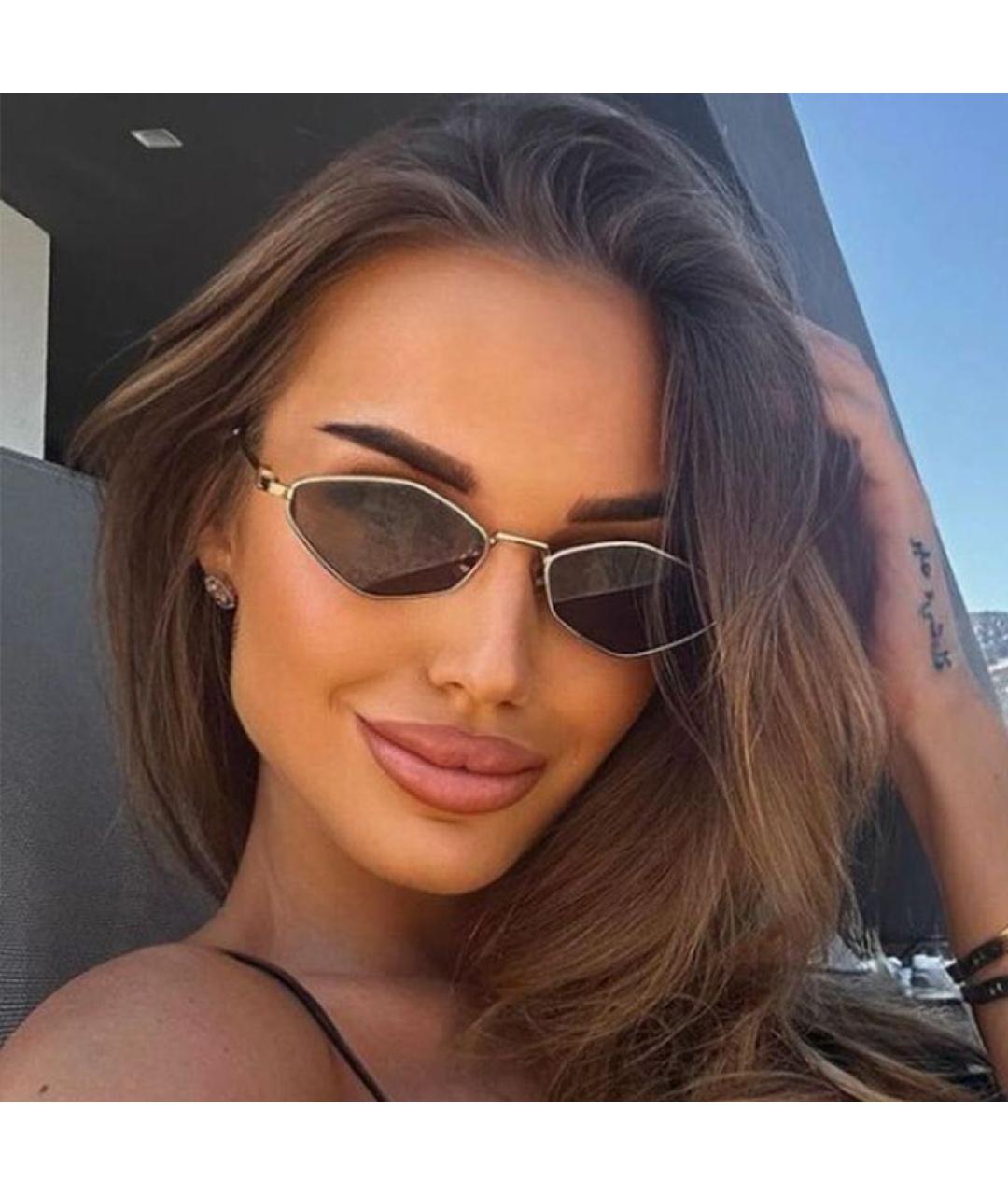 MIU MIU Золотые металлические солнцезащитные очки, фото 7