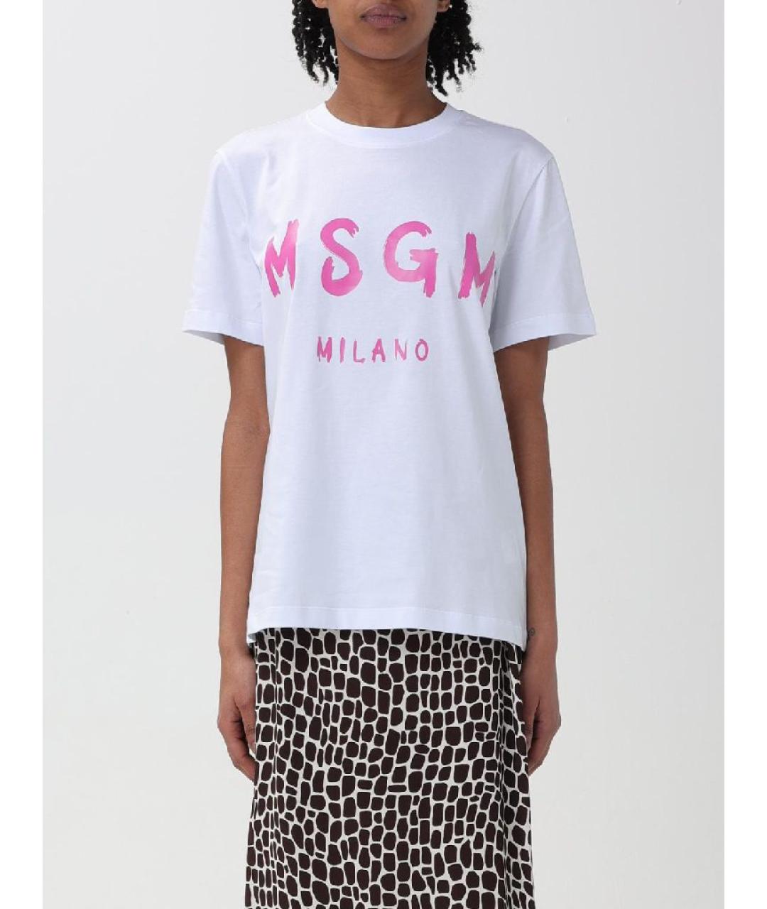 MSGM Белая хлопковая футболка, фото 6