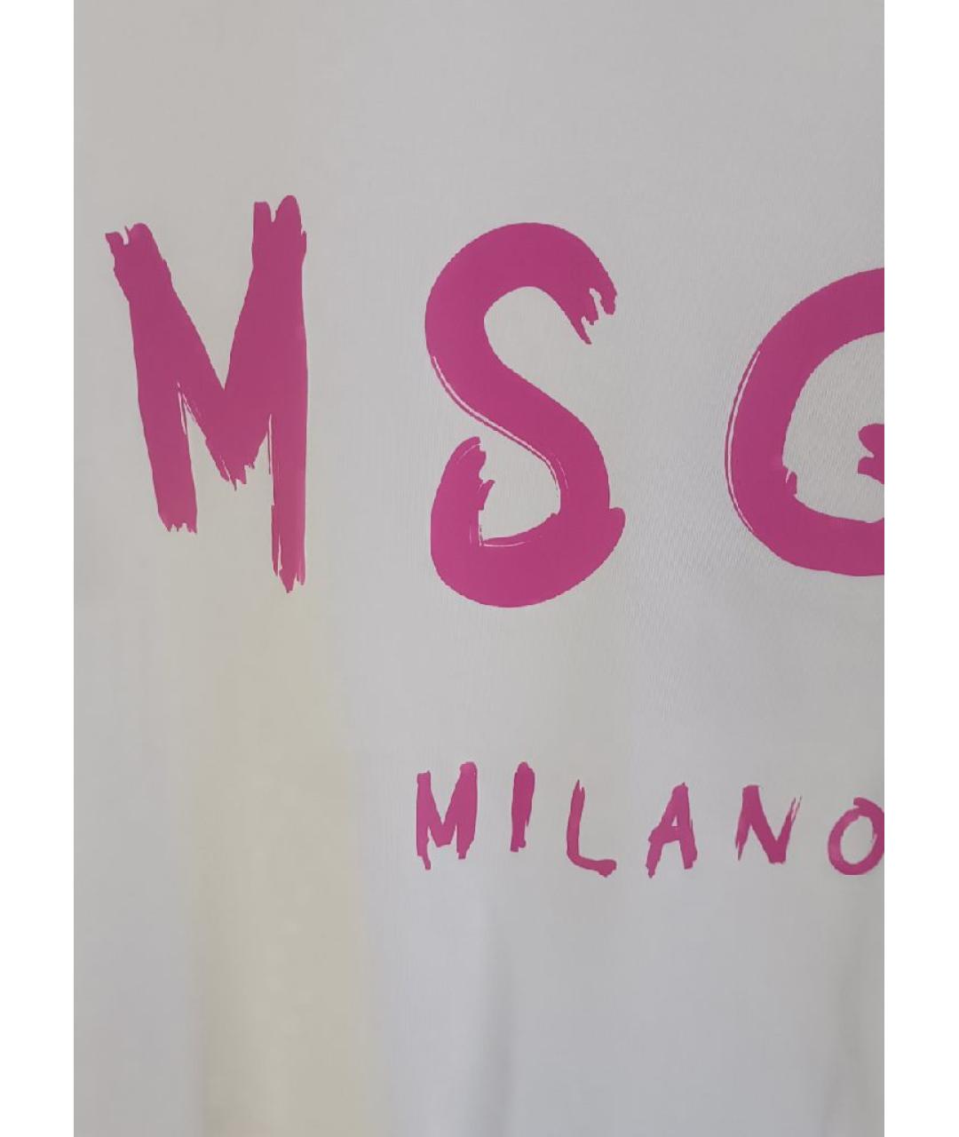 MSGM Белая хлопковая футболка, фото 4