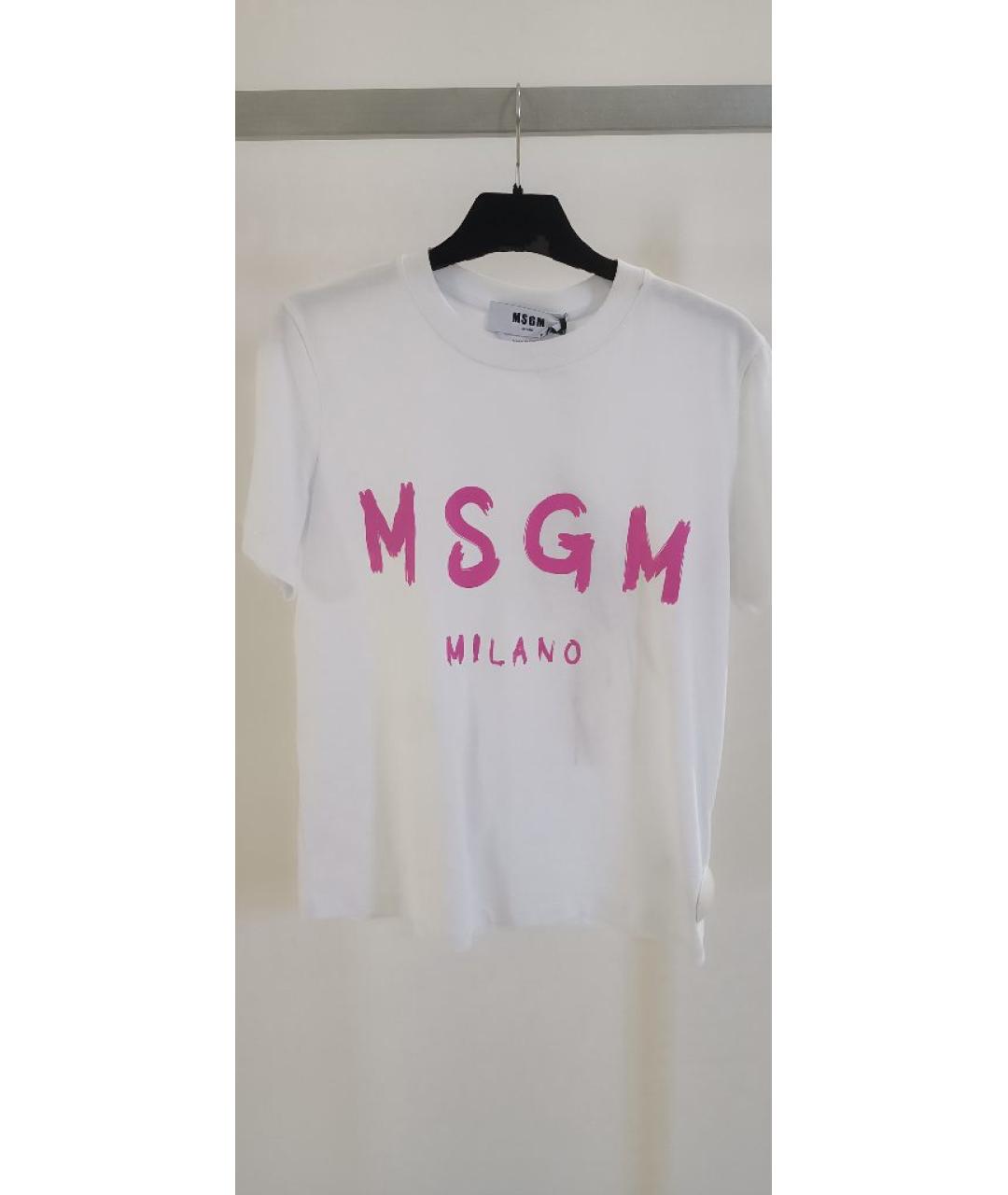 MSGM Белая хлопковая футболка, фото 5
