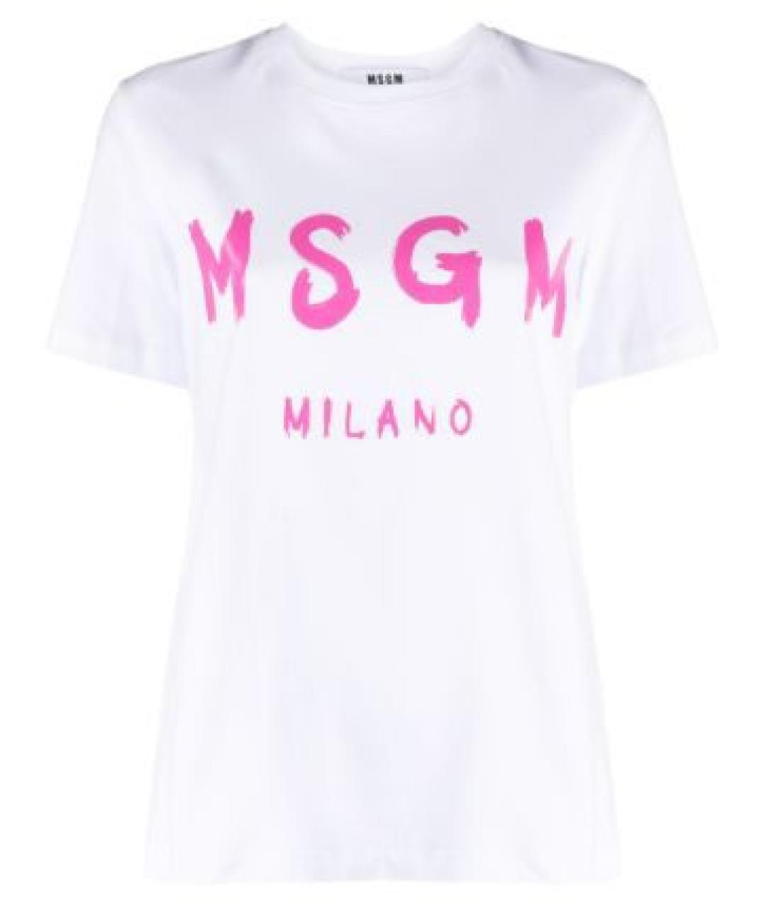 MSGM Белая хлопковая футболка, фото 1