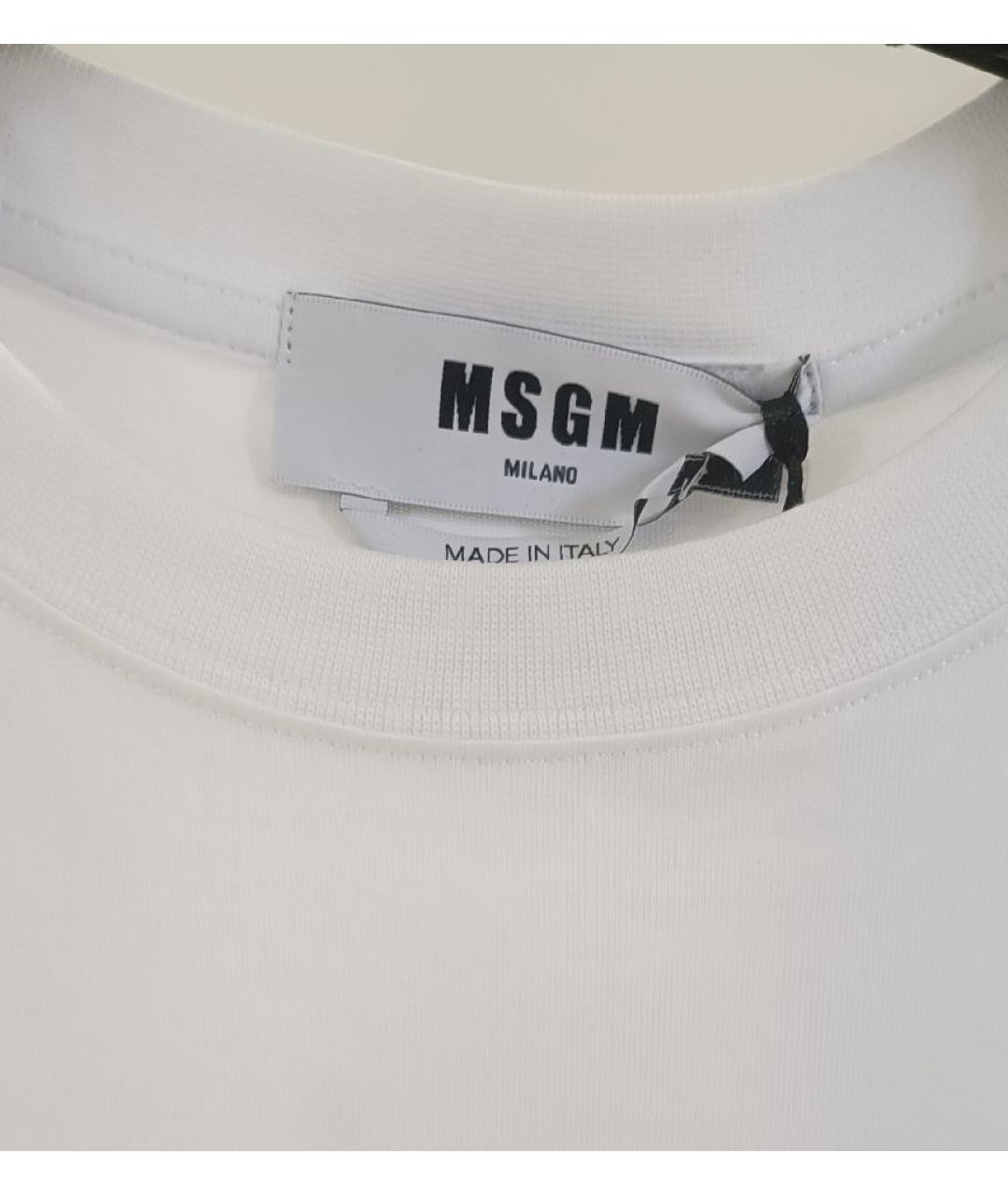 MSGM Белая хлопковая футболка, фото 3