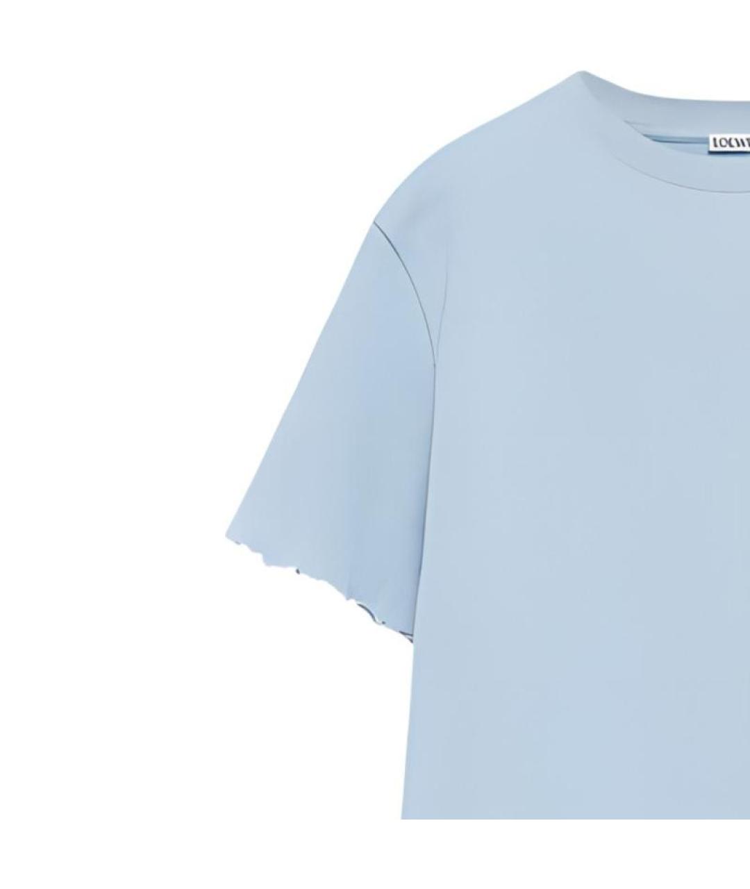 LOEWE Голубая хлопковая футболка, фото 4