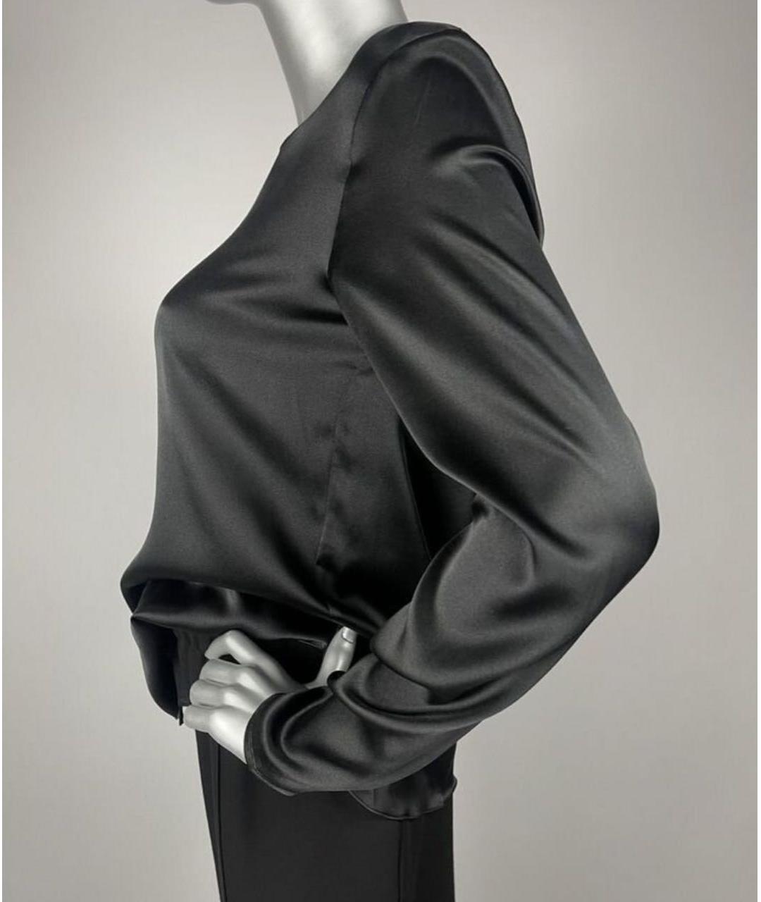 MAX MARA Черная шелковая блузы, фото 4