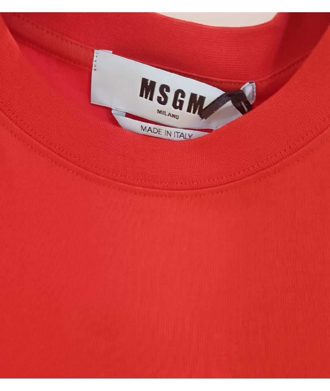 MSGM Оранжевая хлопковая футболка, фото 3