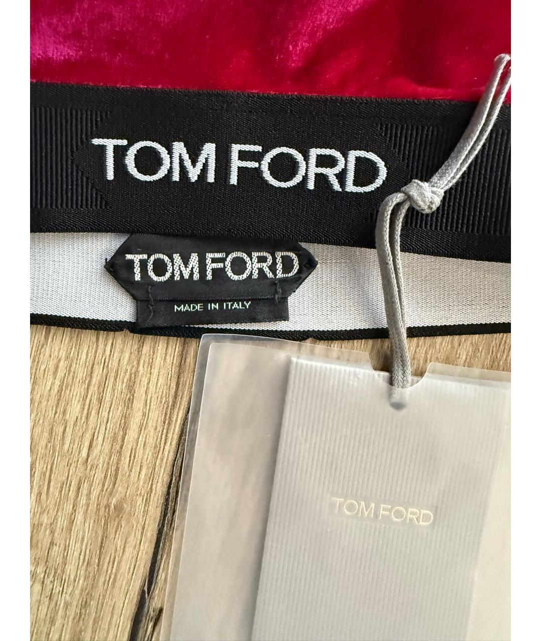 TOM FORD Бордовая велюровая майка, фото 3