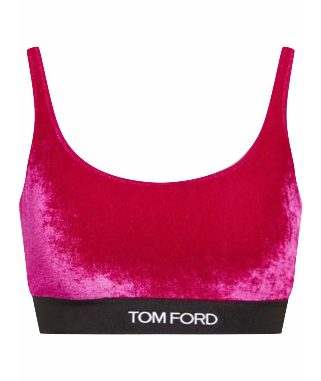 TOM FORD Бордовая велюровая майка, фото 1