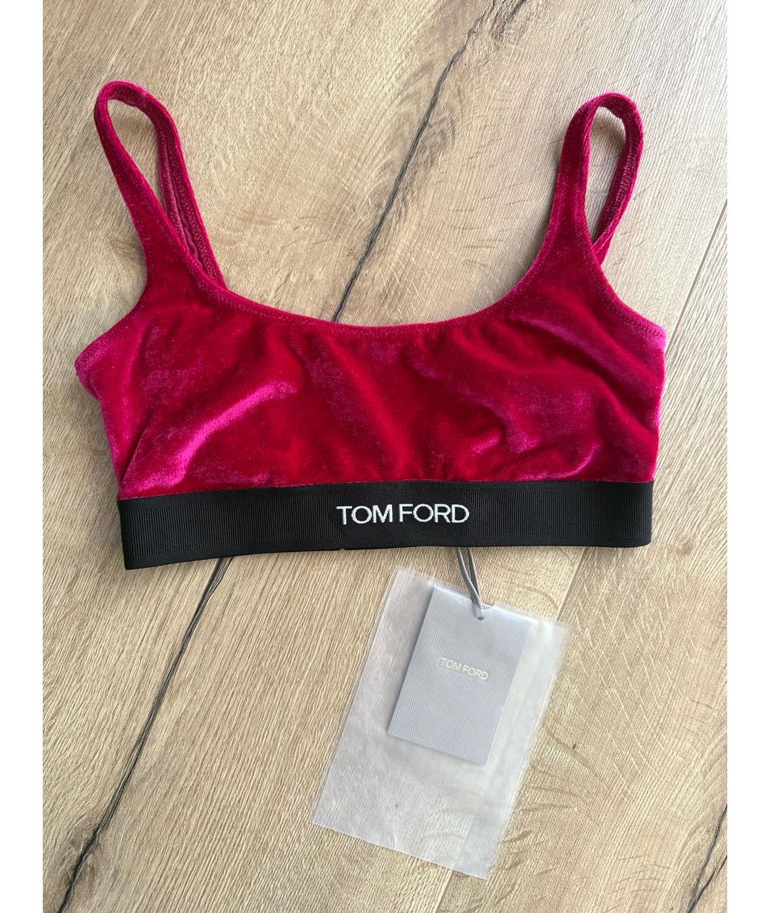 TOM FORD Бордовая велюровая майка, фото 8