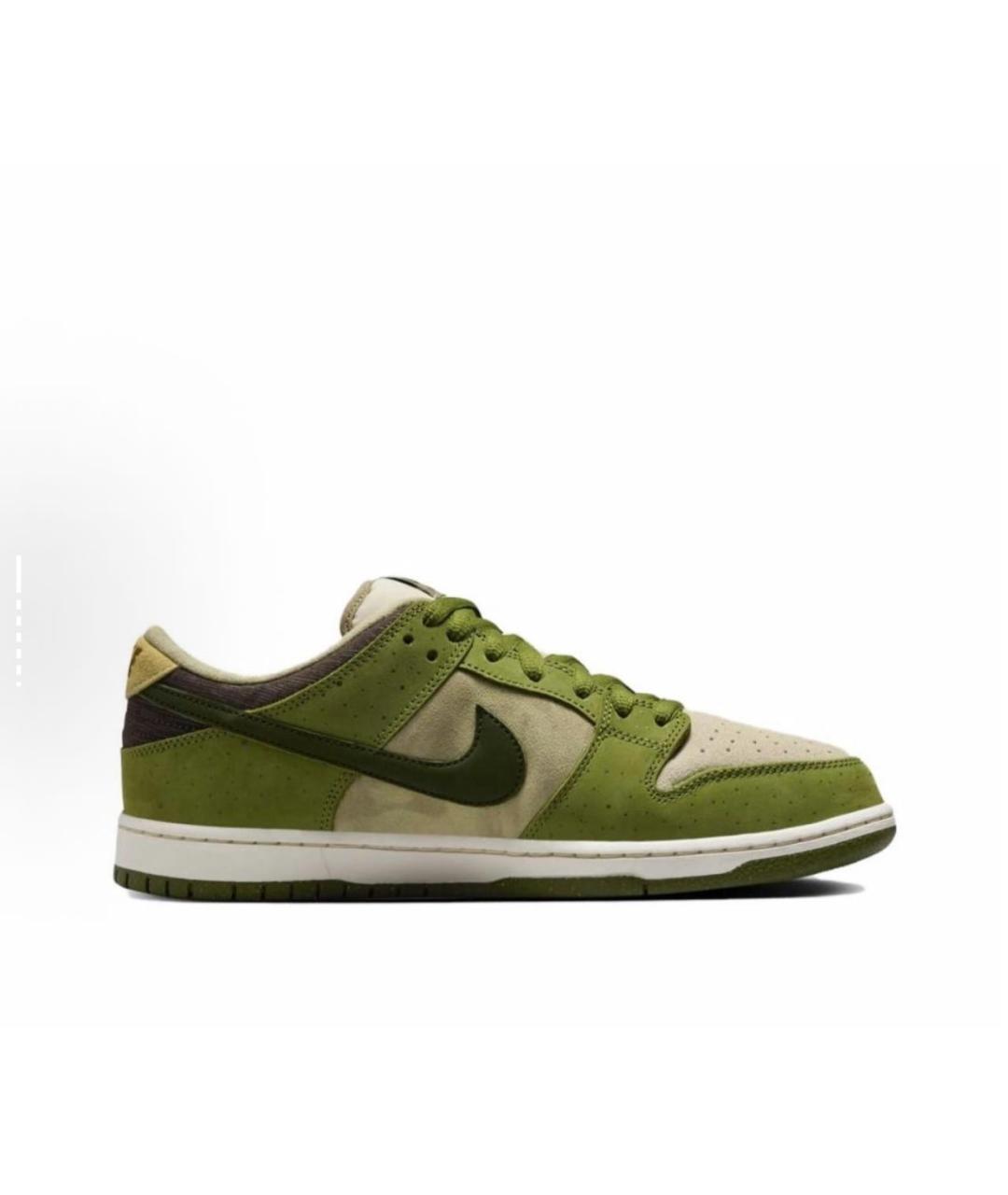 NIKE Хаки кожаные низкие кроссовки / кеды, фото 5
