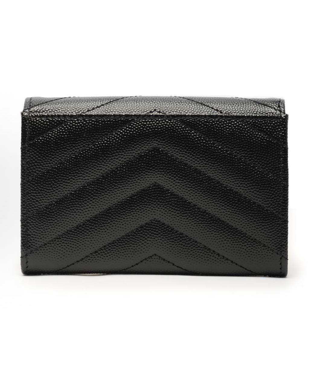 SAINT LAURENT Черный кожаный кошелек, фото 3