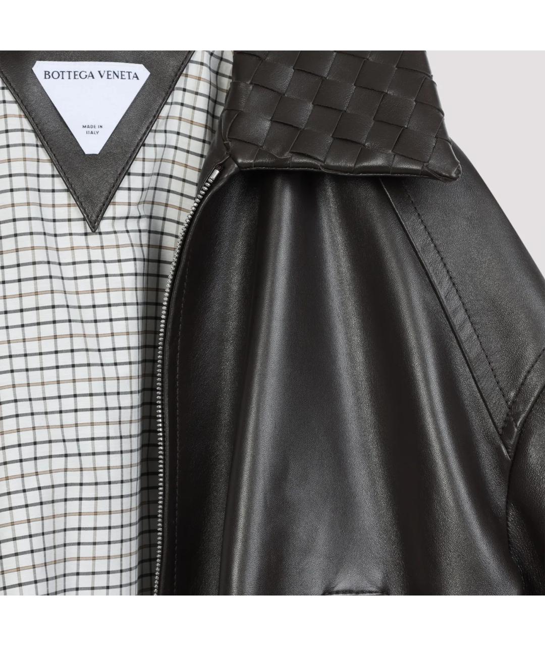 BOTTEGA VENETA Коричневая кожаная куртка, фото 5