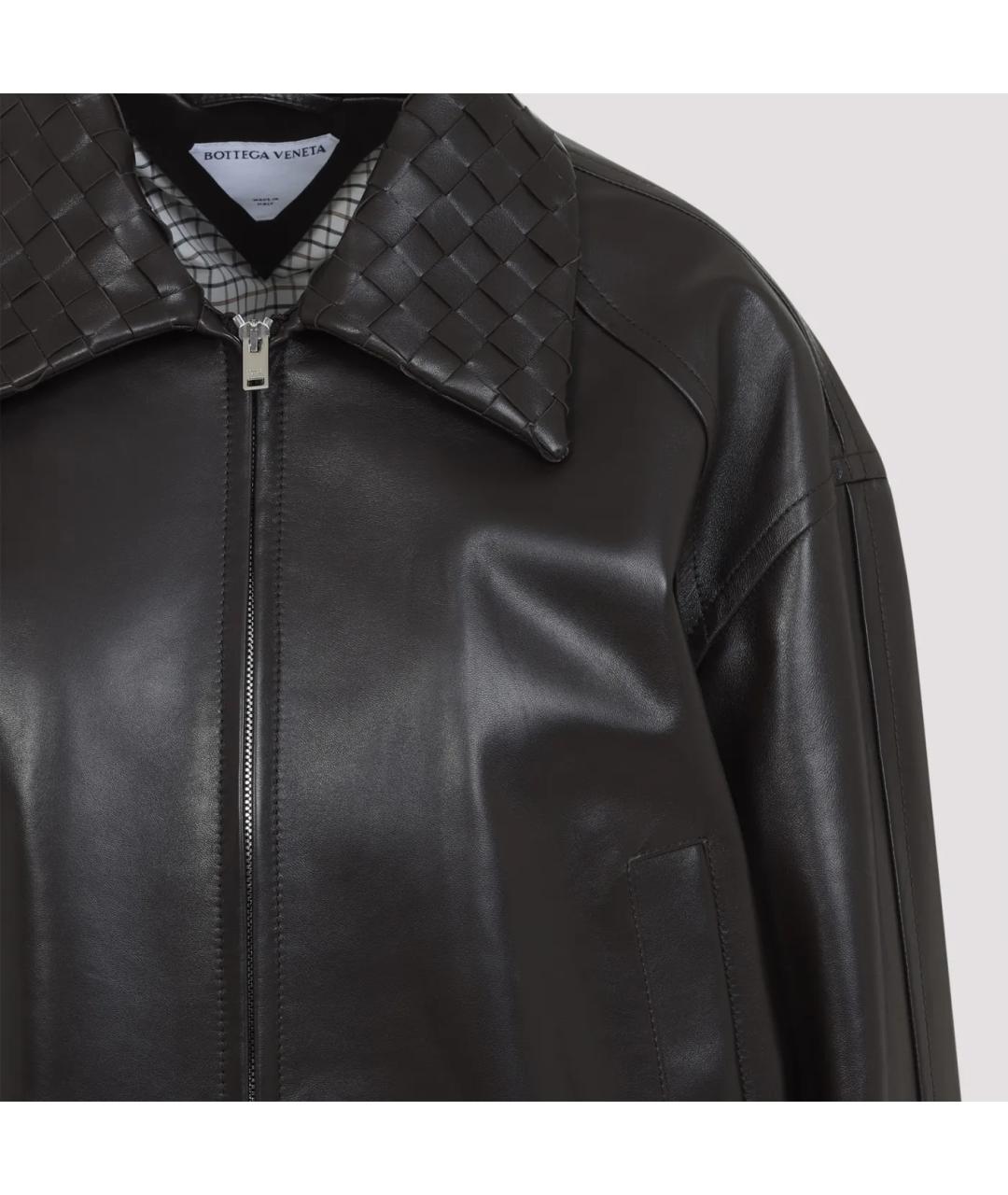 BOTTEGA VENETA Коричневая кожаная куртка, фото 2