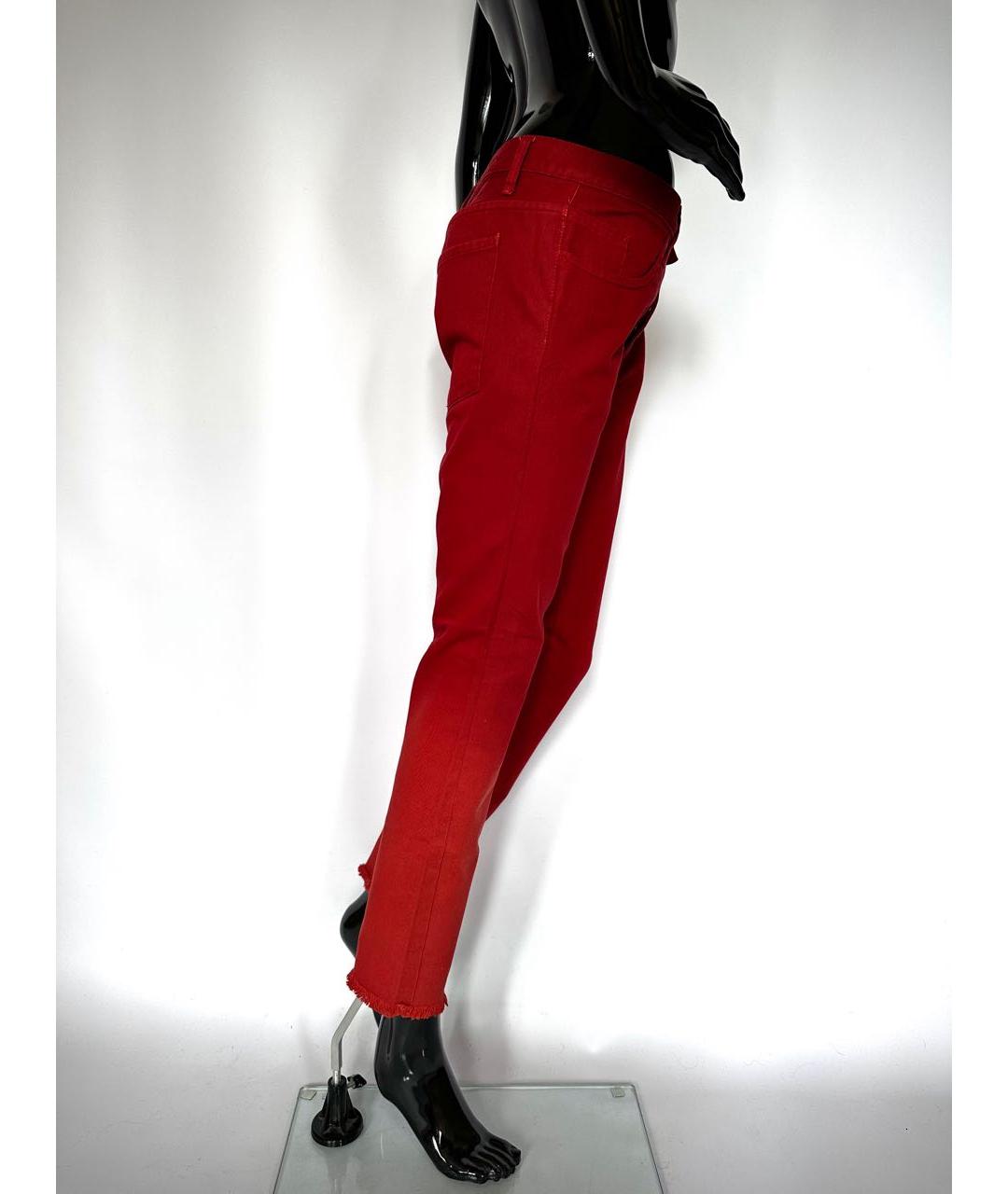 JEAN PAUL GAULTIER Красные хлопковые джинсы слим, фото 4