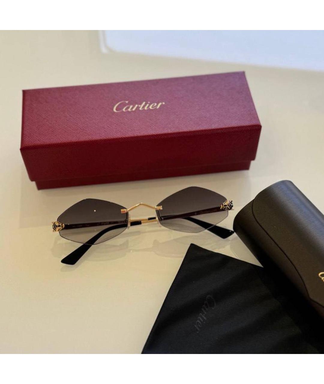 CARTIER Серые металлические солнцезащитные очки, фото 4