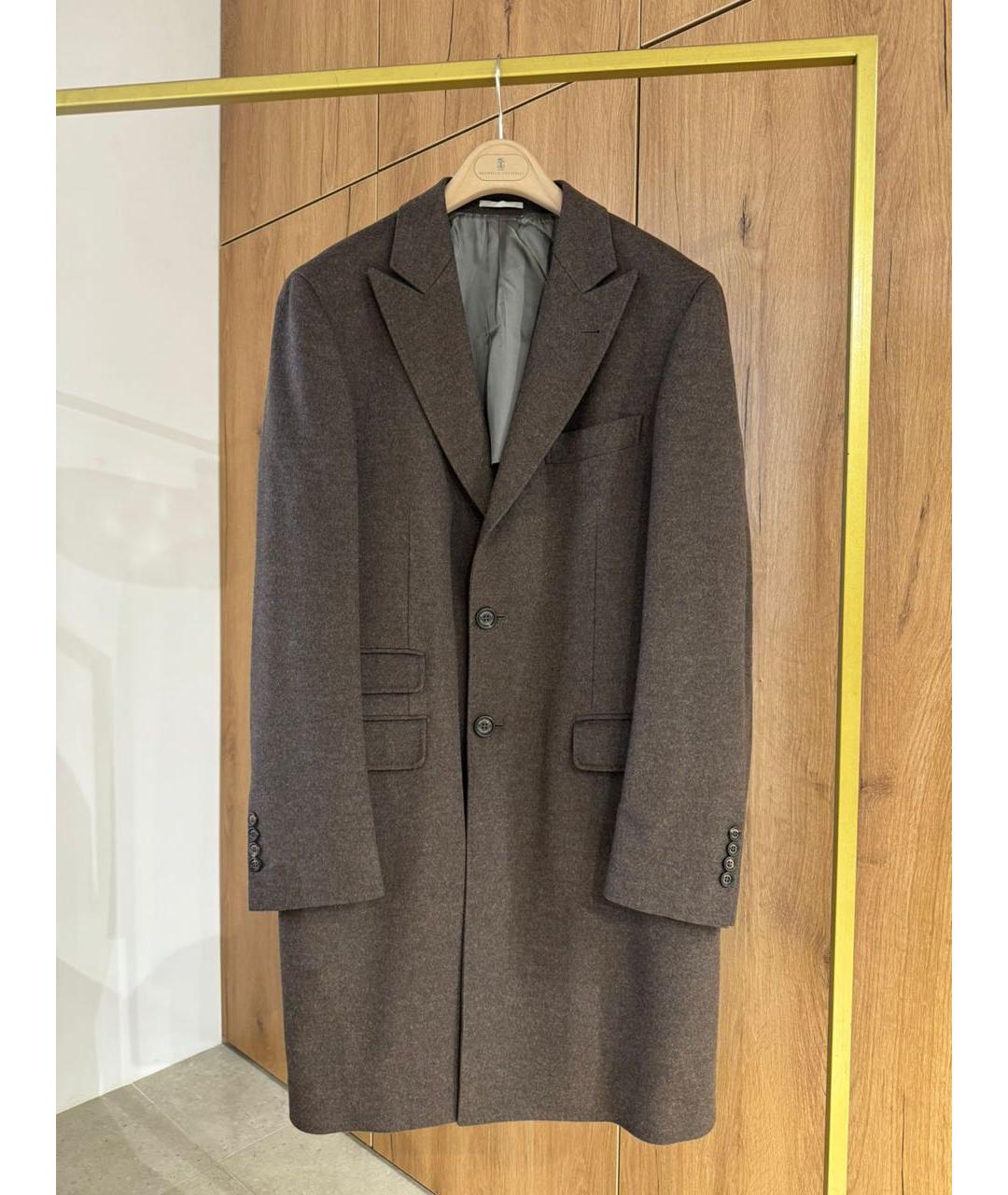 BRUNELLO CUCINELLI Коричневое пальто, фото 2
