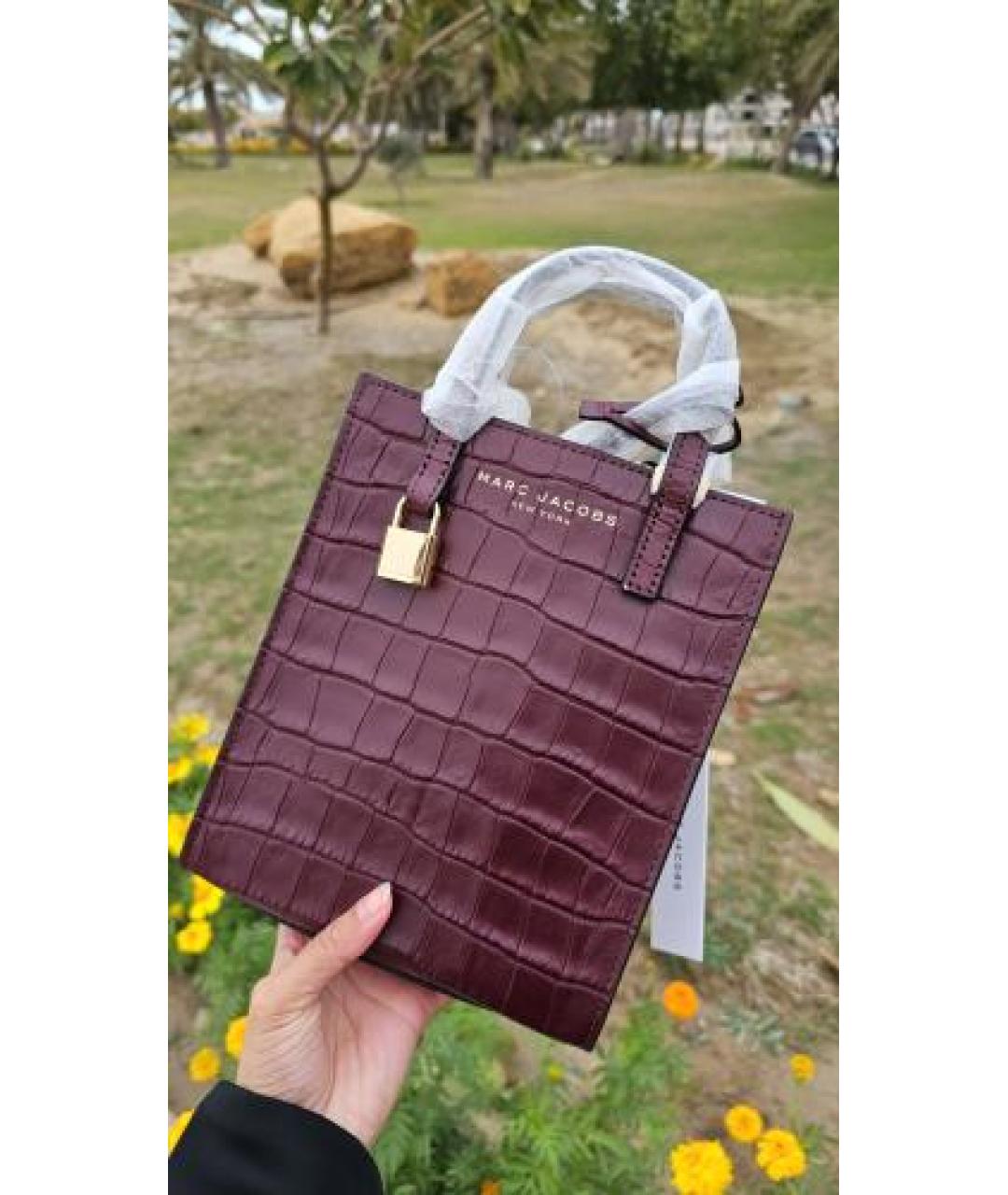MARC JACOBS Бордовая кожаная сумка с короткими ручками, фото 6