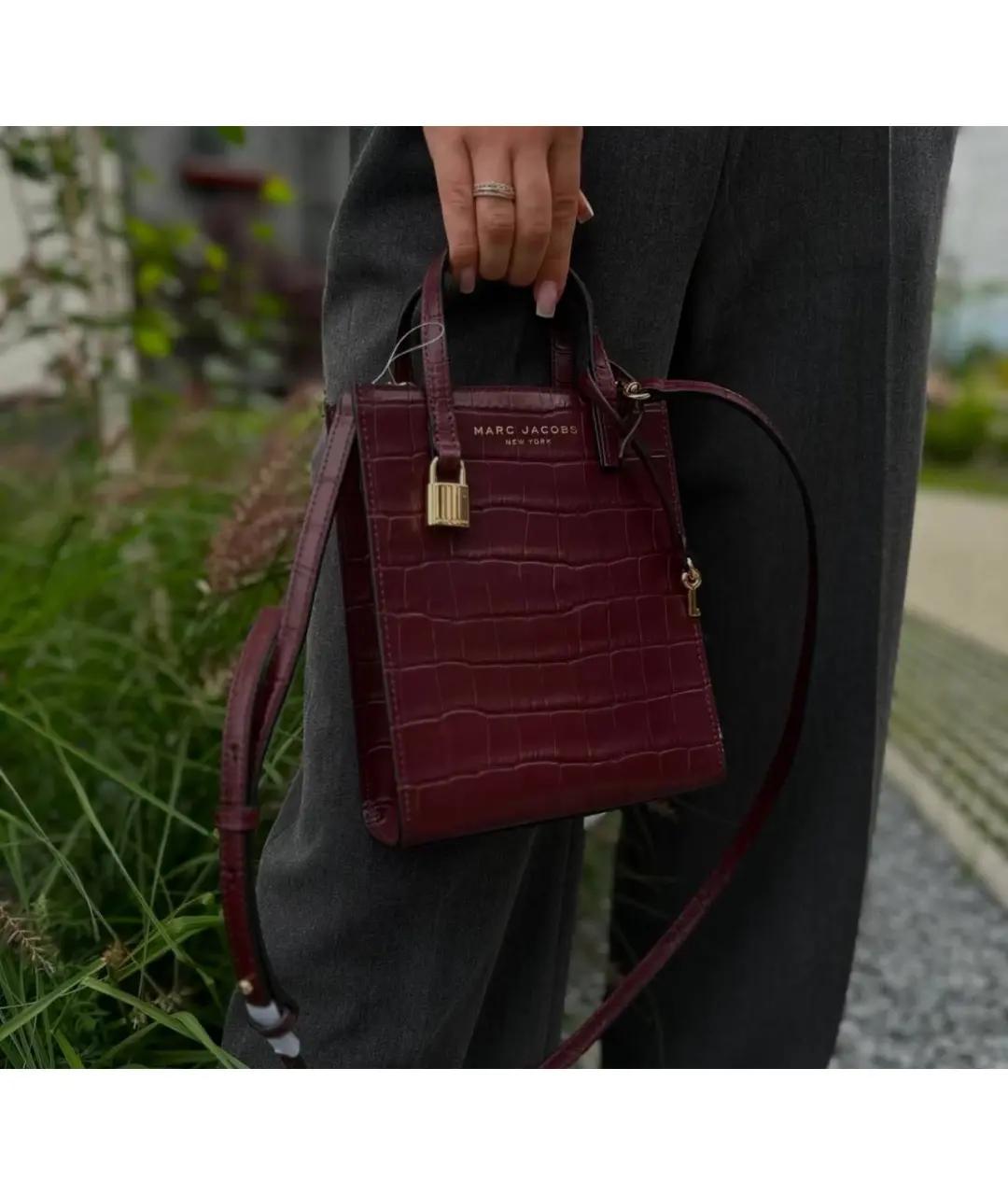 MARC JACOBS Бордовая кожаная сумка с короткими ручками, фото 8