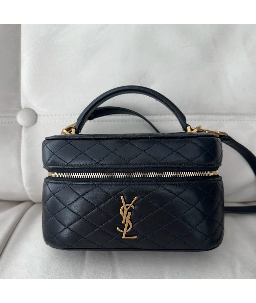 SAINT LAURENT Черная кожаная сумка через плечо, фото 8