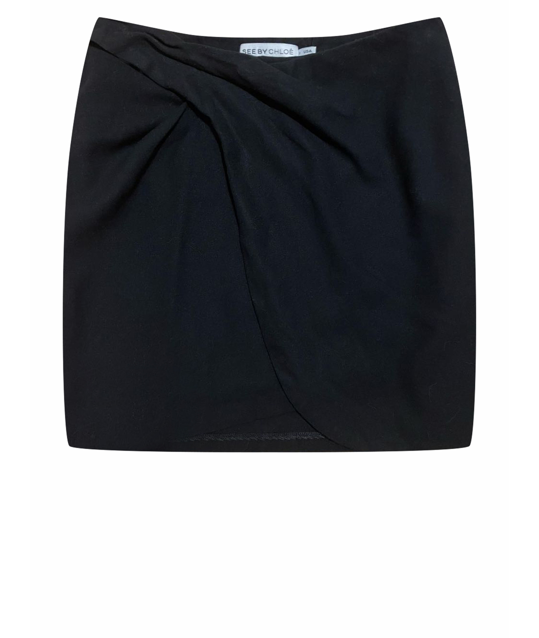 SEE BY CHLOE Черная вискозная юбка мини, фото 1