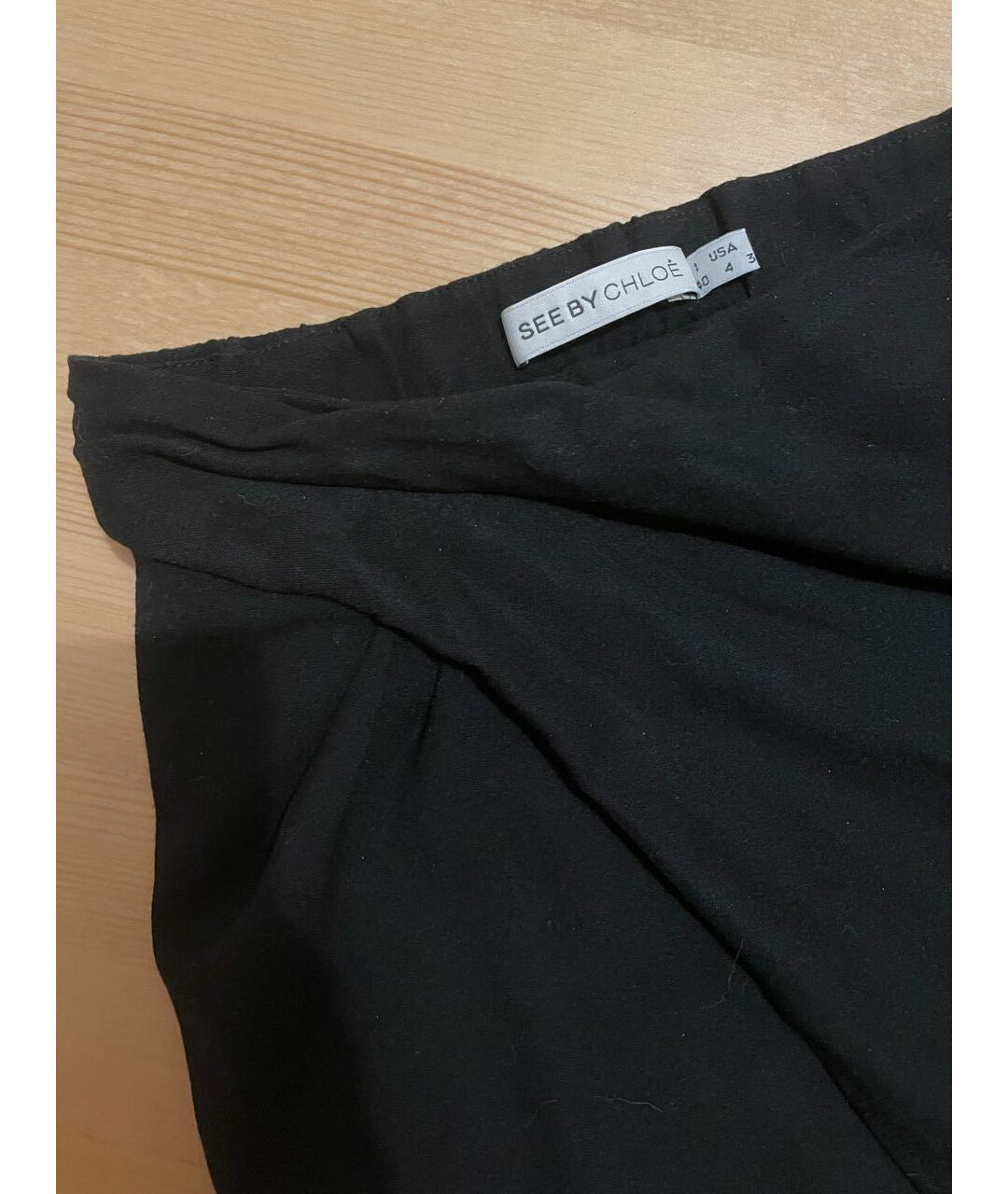 SEE BY CHLOE Черная вискозная юбка мини, фото 4