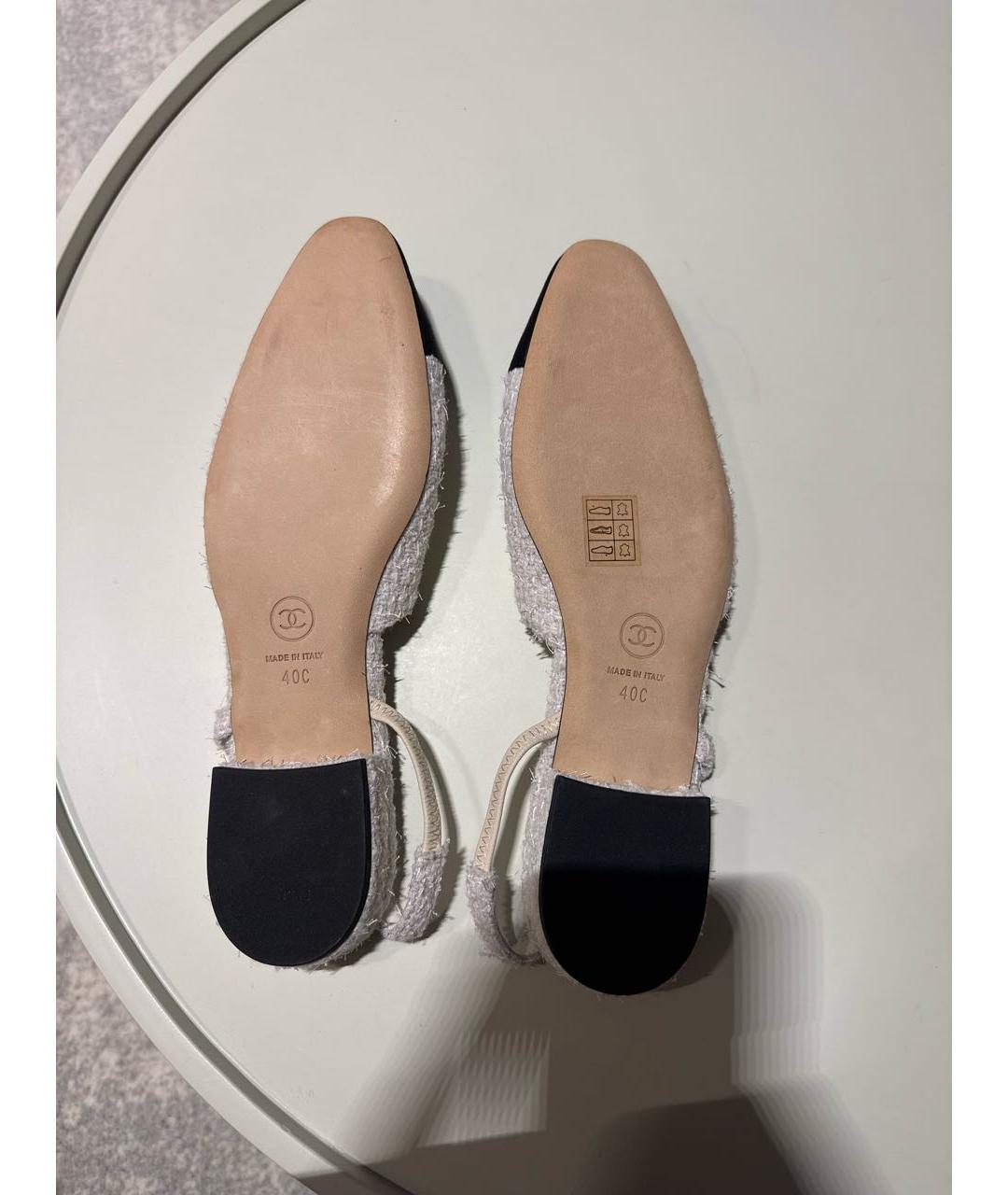 CHANEL Белые текстильные туфли, фото 5