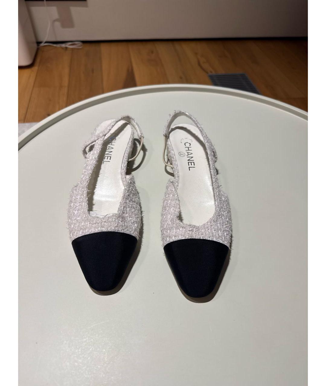 CHANEL Белые текстильные туфли, фото 2