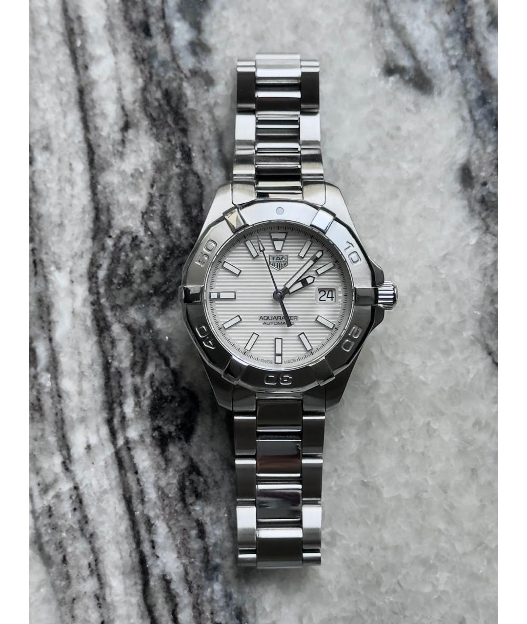 TAG HEUER Белые металлические часы, фото 2