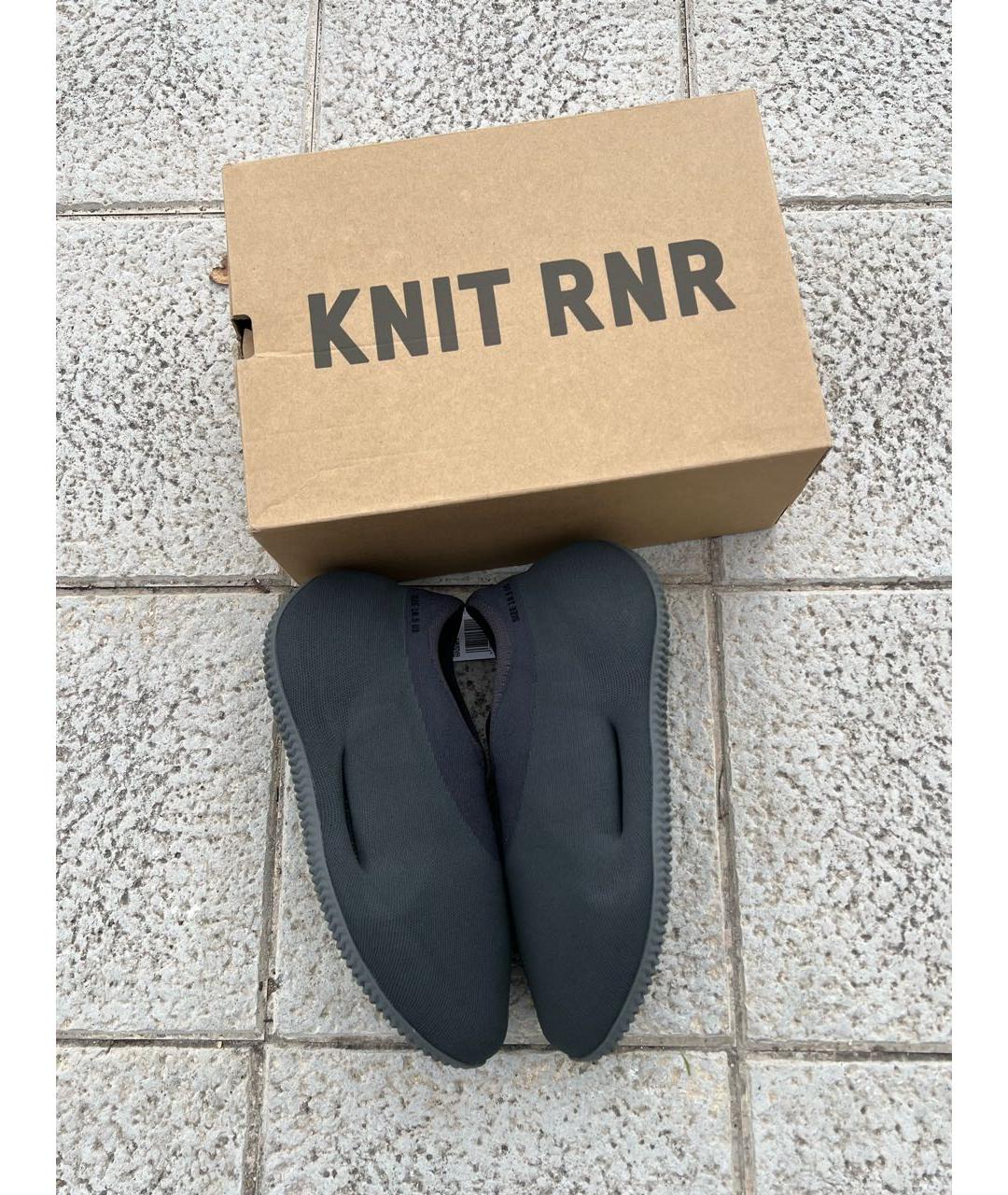 ADIDAS YEEZY Антрацитовые резиновые низкие кроссовки / кеды, фото 4