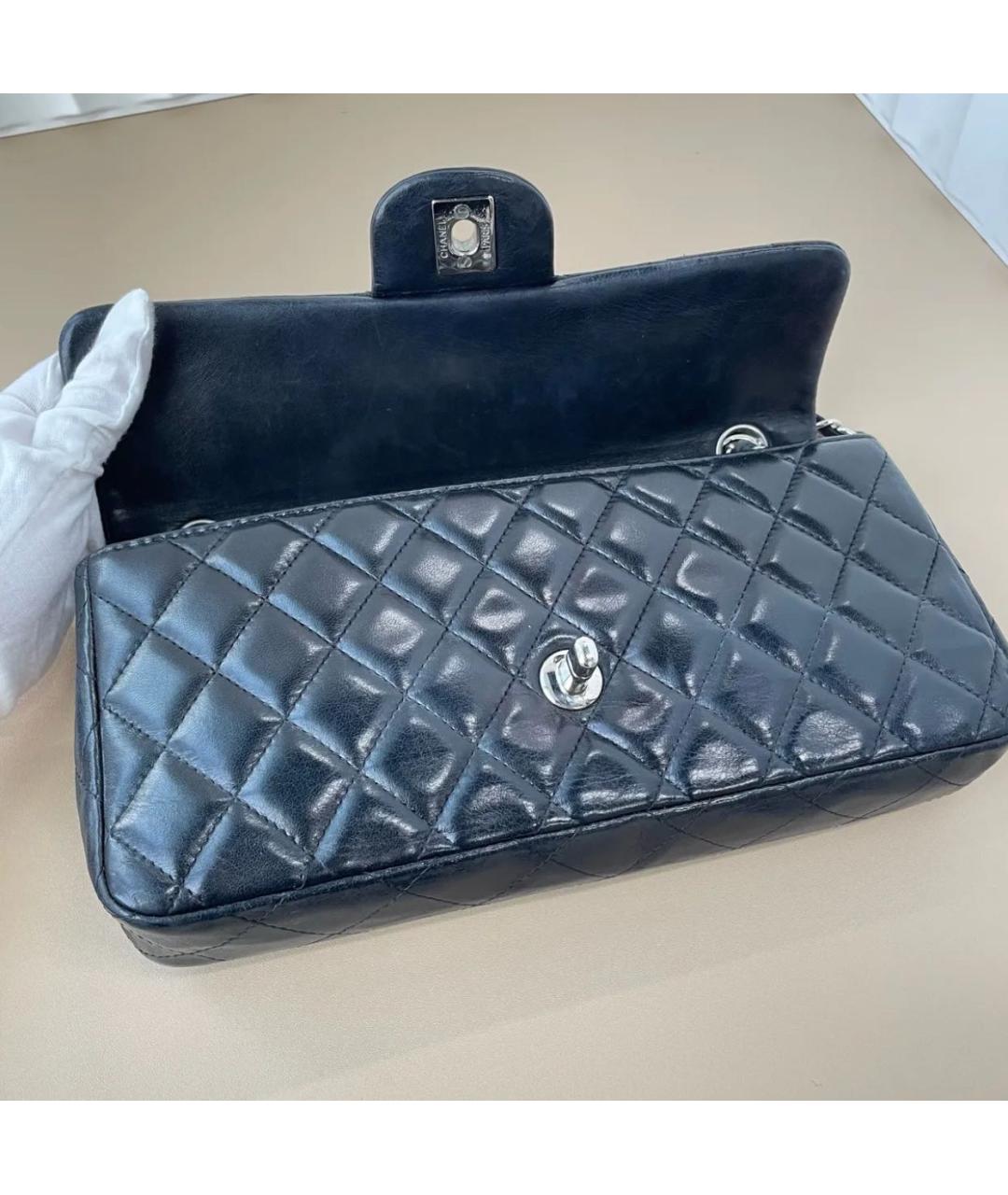 CHANEL Черная кожаная сумка через плечо, фото 6