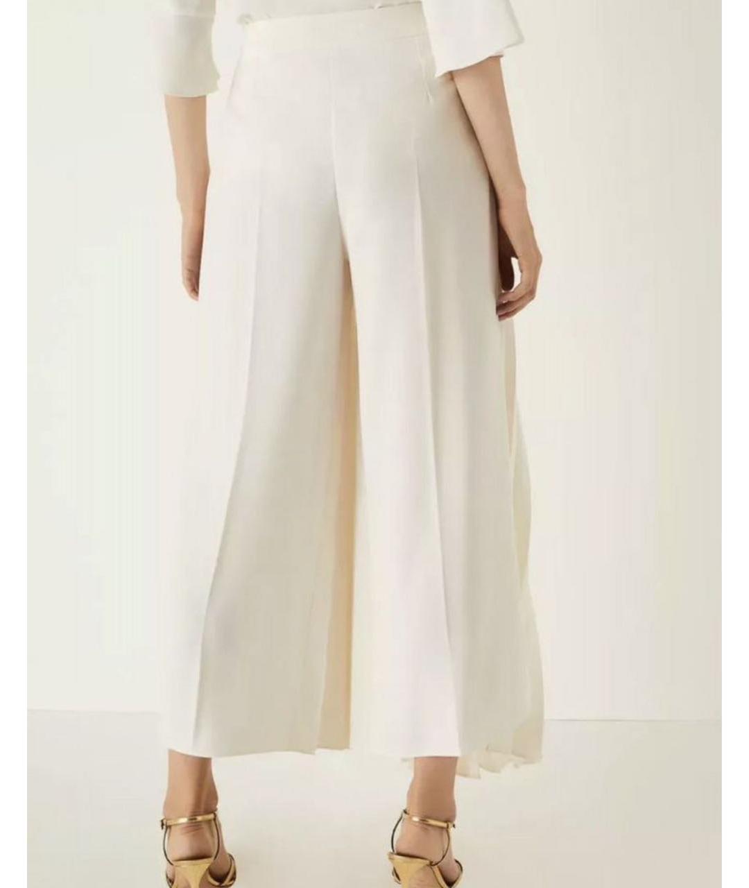 MAX MARA Белые полиэстеровые брюки широкие, фото 2