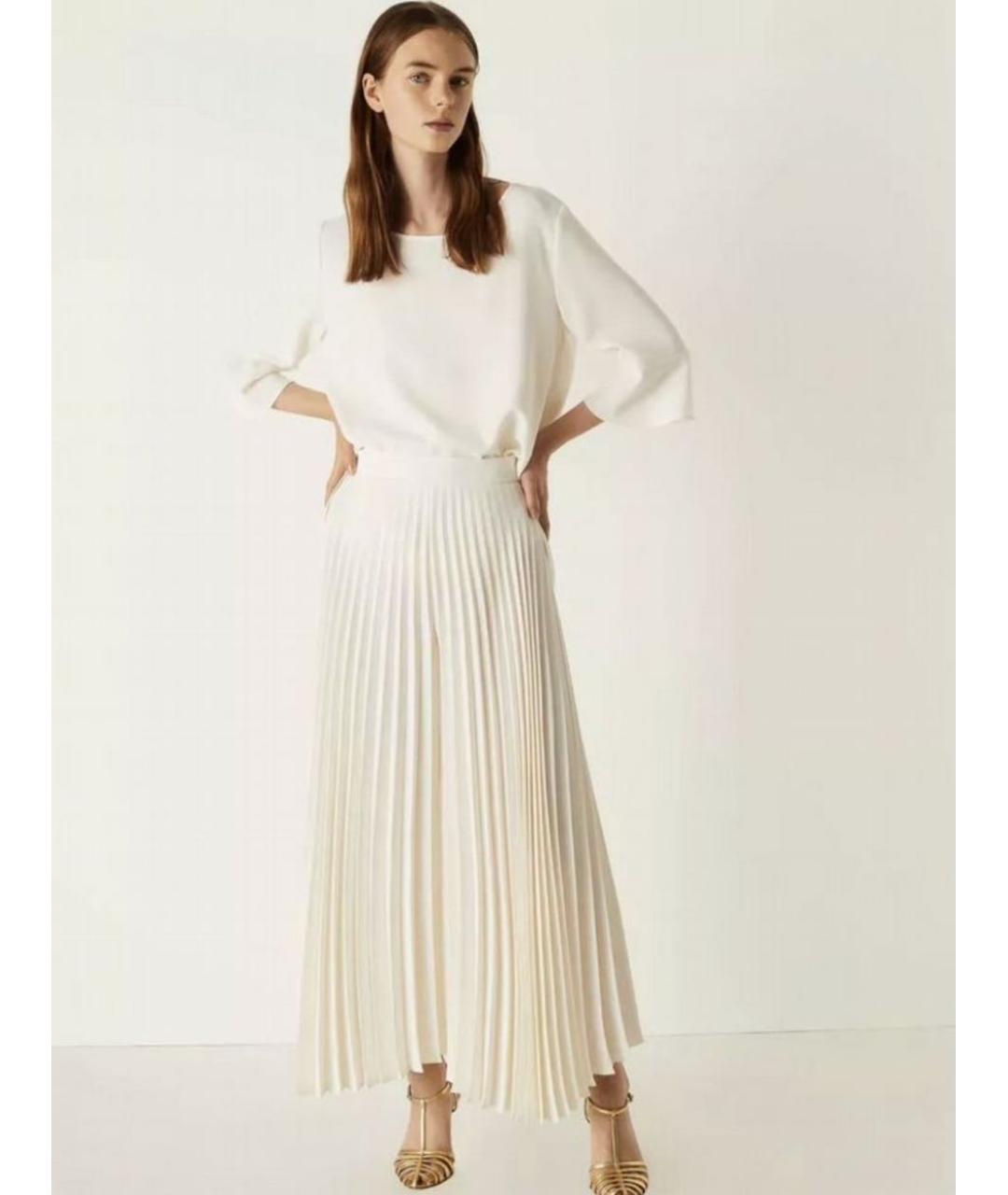 MAX MARA Белые полиэстеровые брюки широкие, фото 5