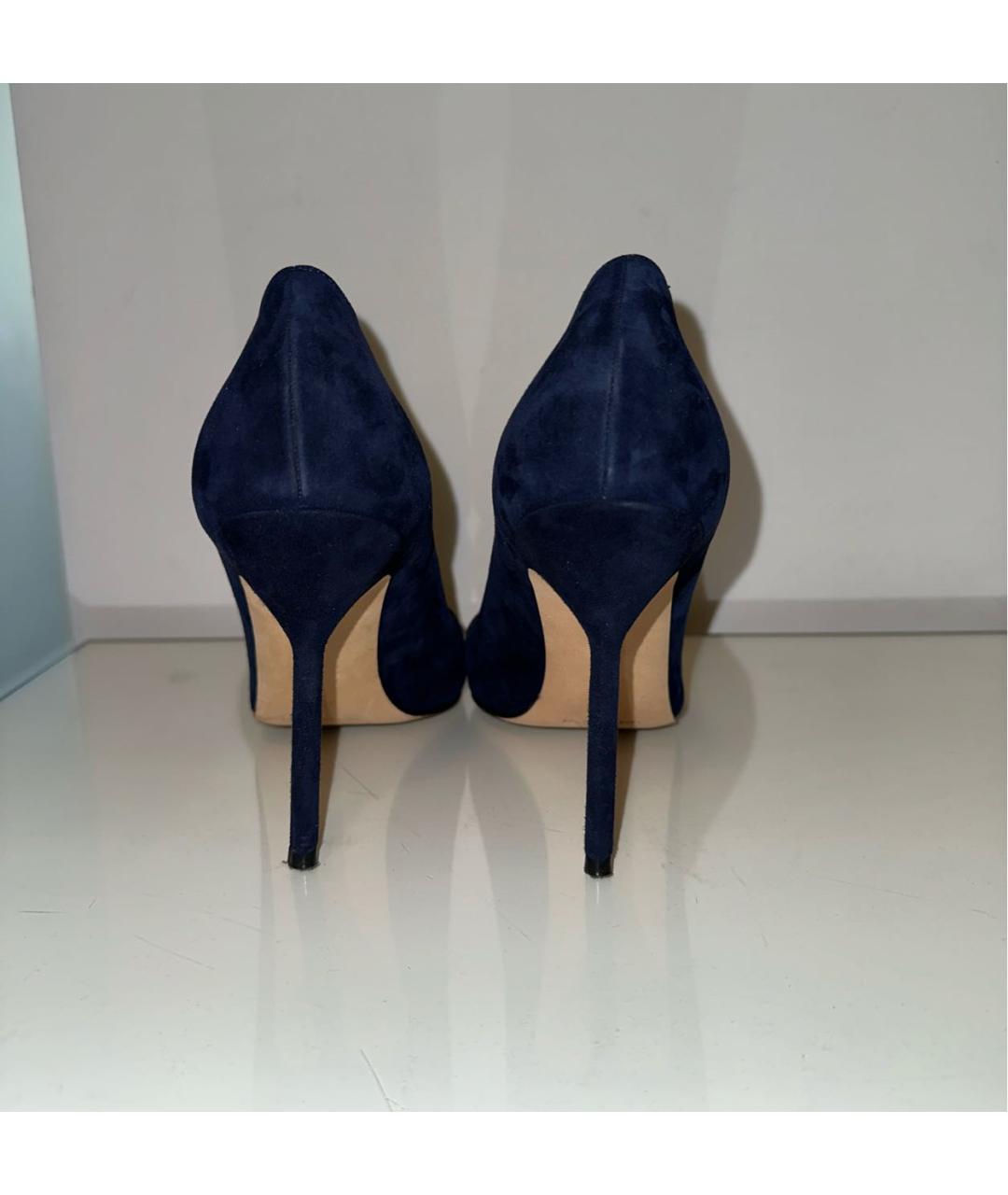 MANOLO BLAHNIK Темно-синие замшевые туфли, фото 3