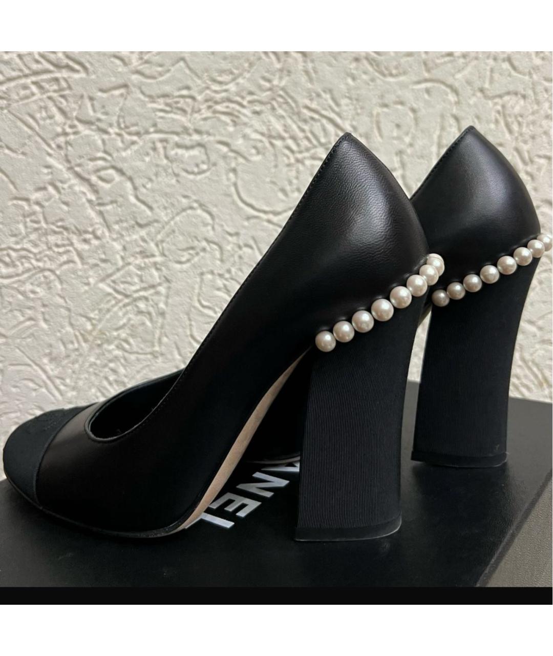 CHANEL Черные кожаные туфли, фото 2