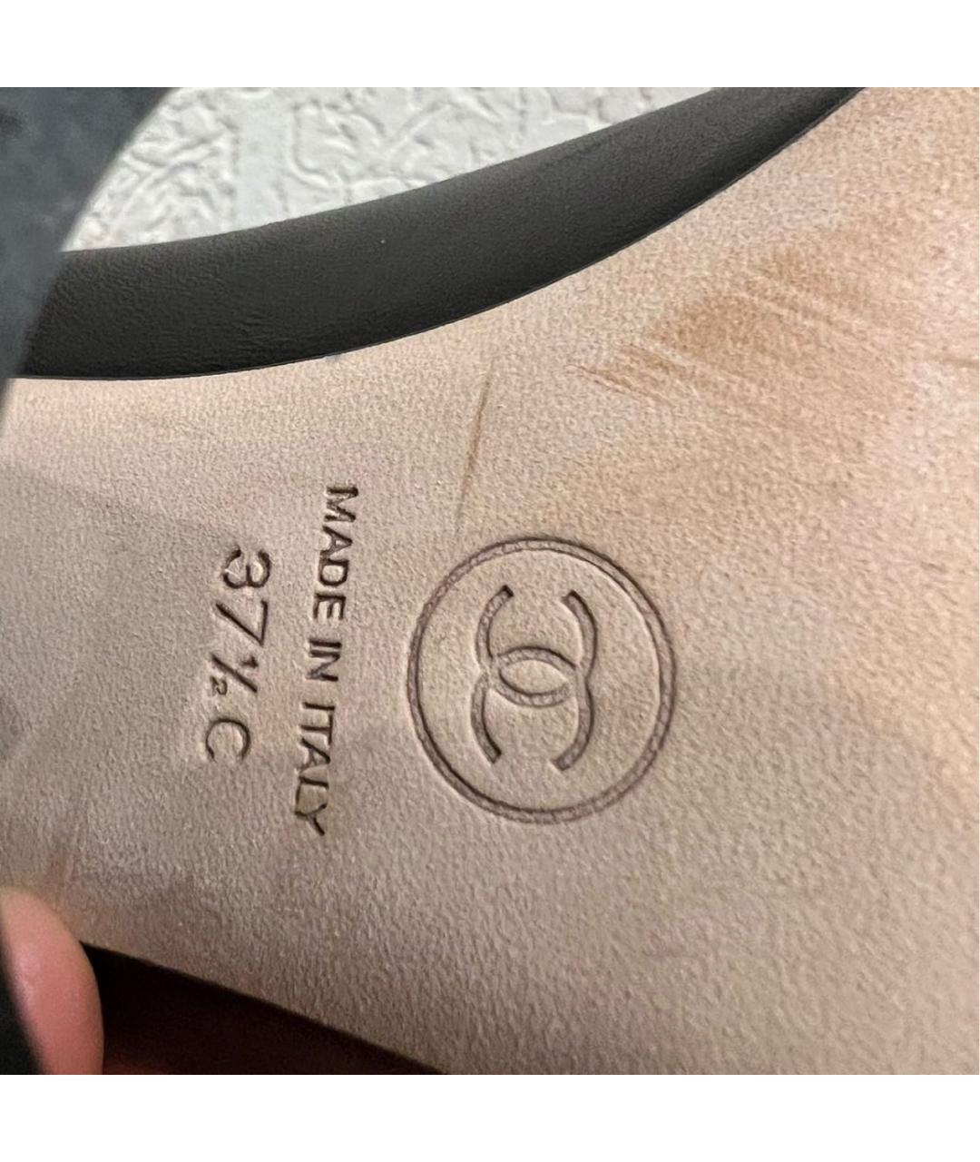 CHANEL Черные кожаные туфли, фото 4