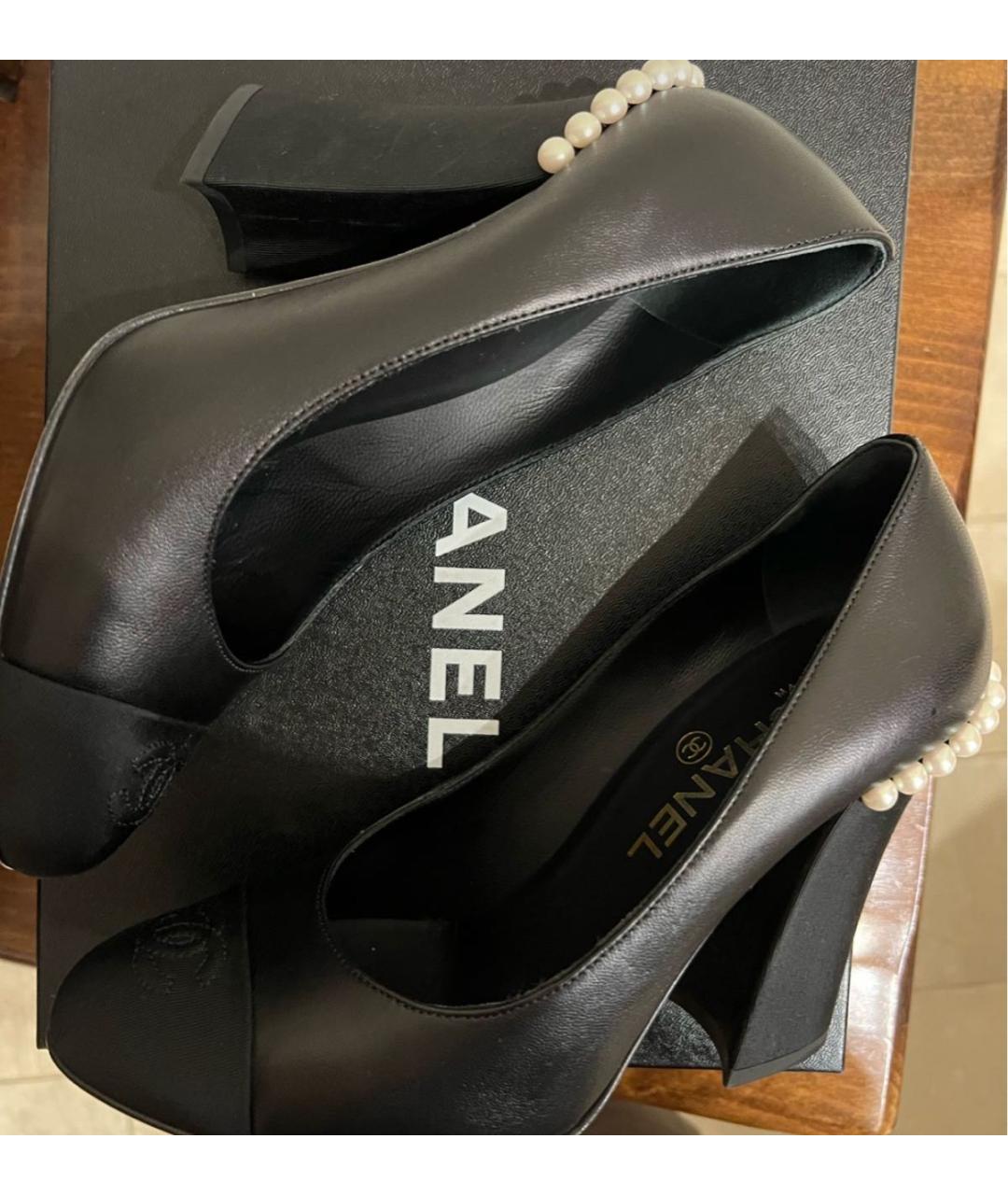 CHANEL Черные кожаные туфли, фото 3