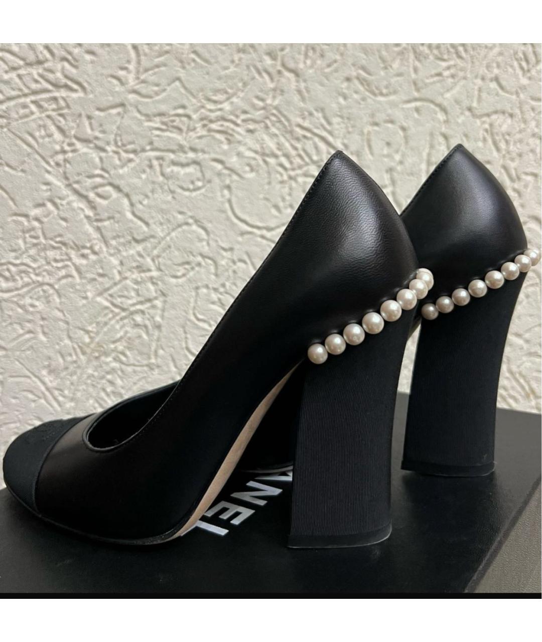 CHANEL Черные кожаные туфли, фото 5