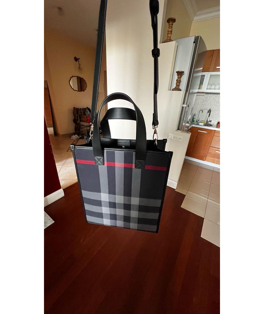 BURBERRY Темно-синяя кожаная сумка на плечо, фото 3